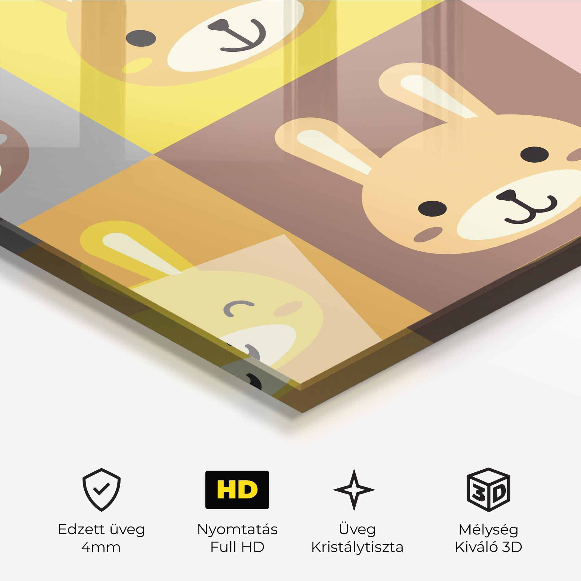 Üvegkép Bunny Colors mockup 3