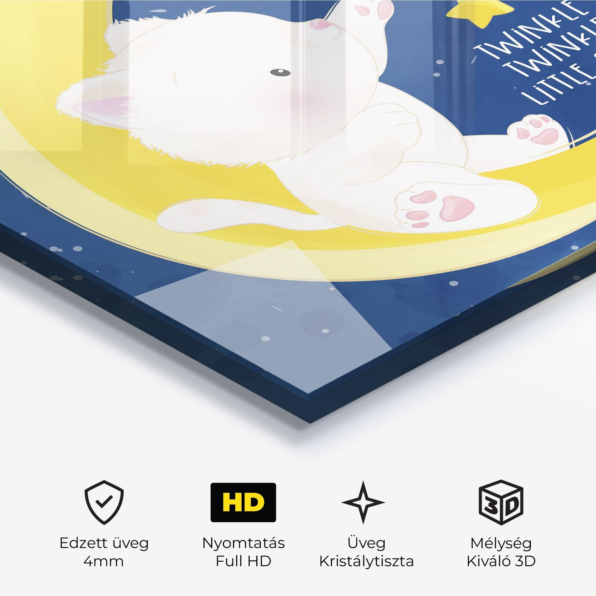 Üvegkép Cat Moon Star mockup 3