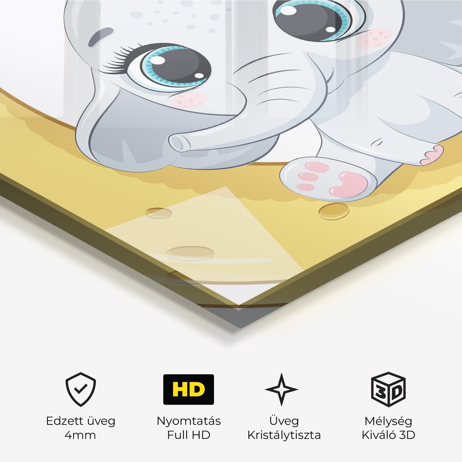Üvegkép Cute Elephant Moon mockup 3