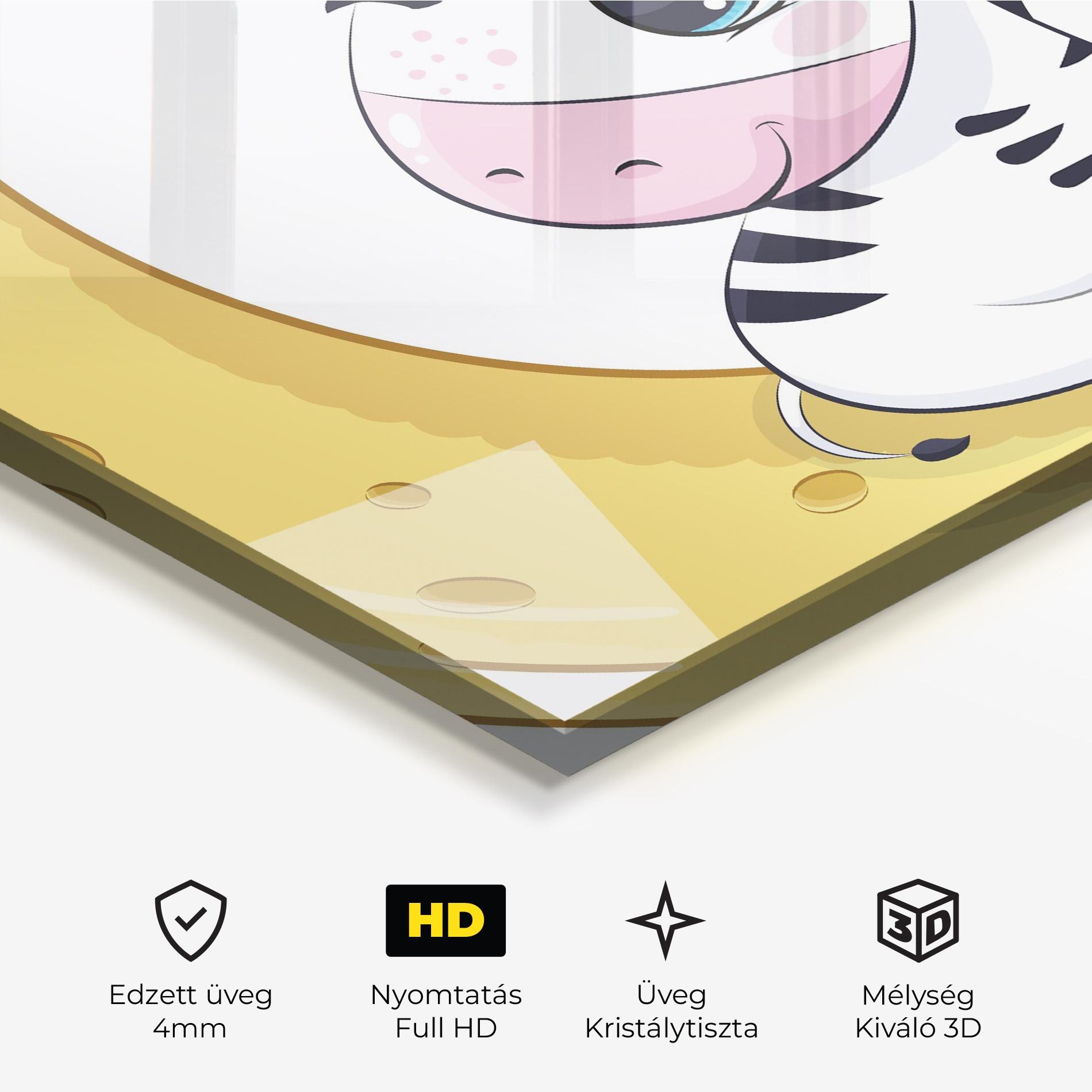 Üvegkép Cute Zebra Moon mockup 3