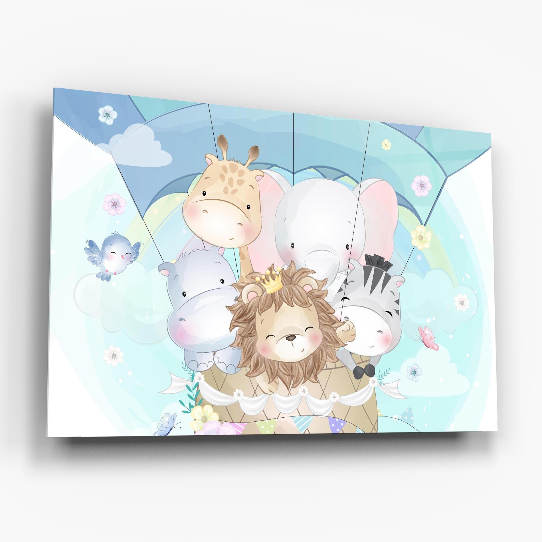 Üvegkép Animals Flying mockup 6