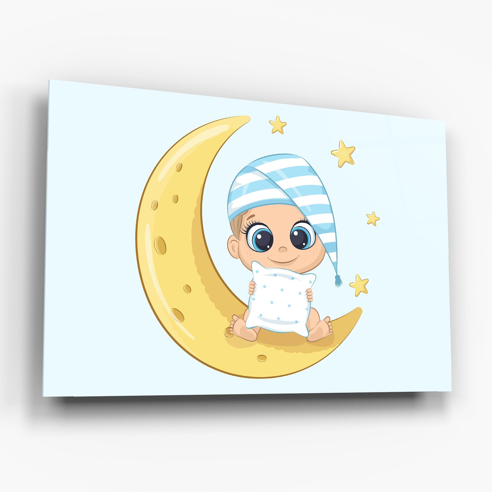 Üvegkép Baby On Moon mockup 6