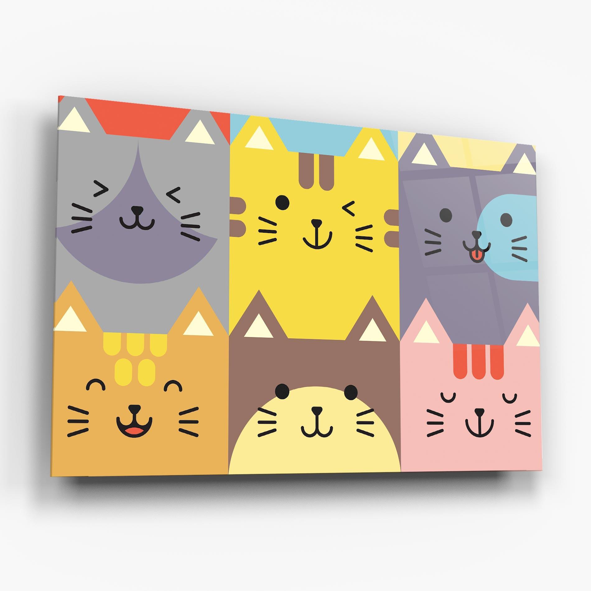 Üvegkép Cat Colors mockup 6