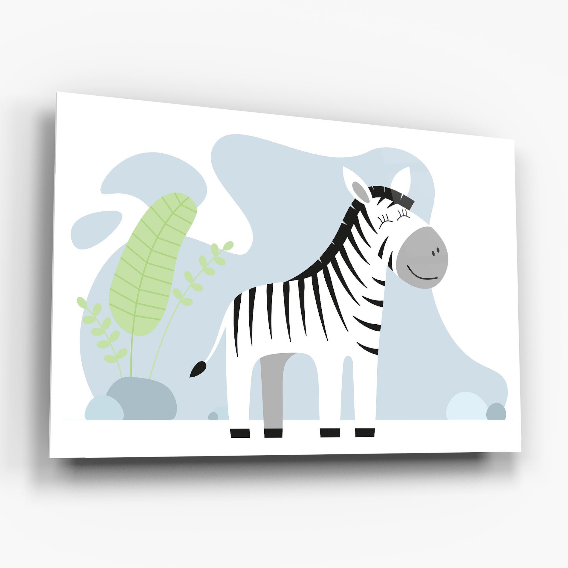 Üvegkép Cute Zebra Leaf mockup 6