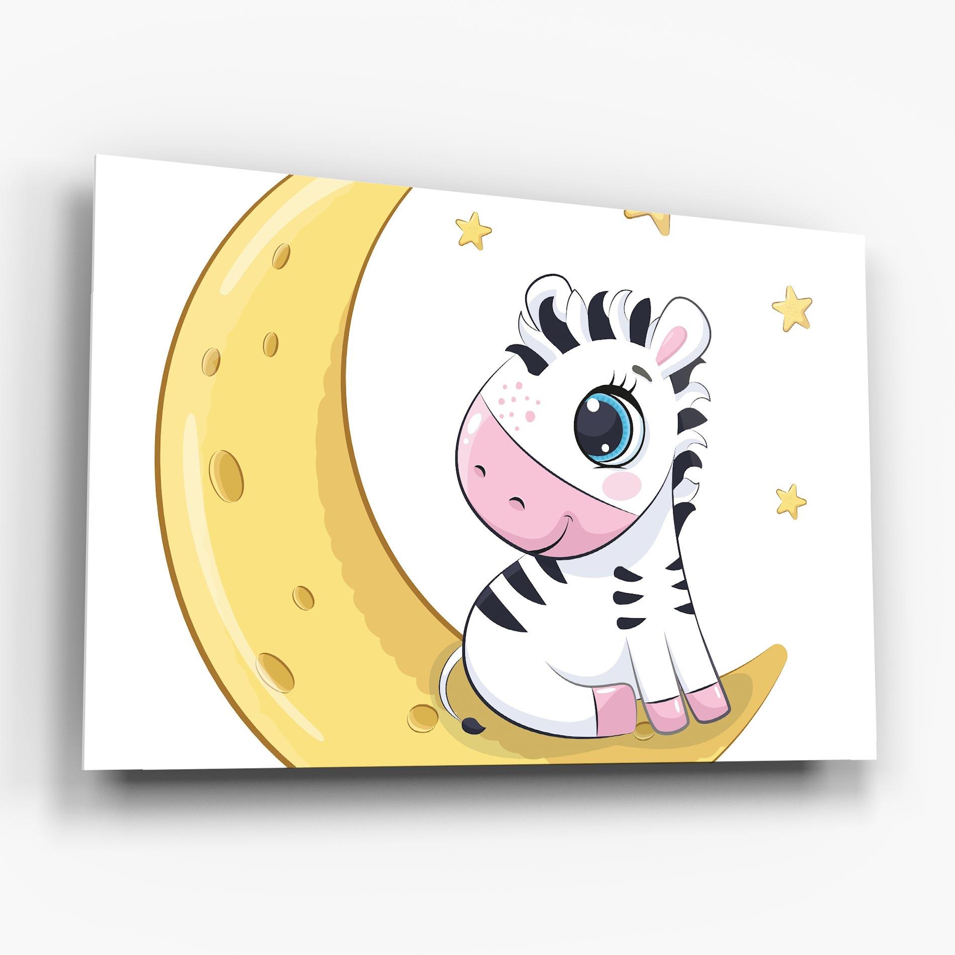 Üvegkép Cute Zebra Moon mockup 6