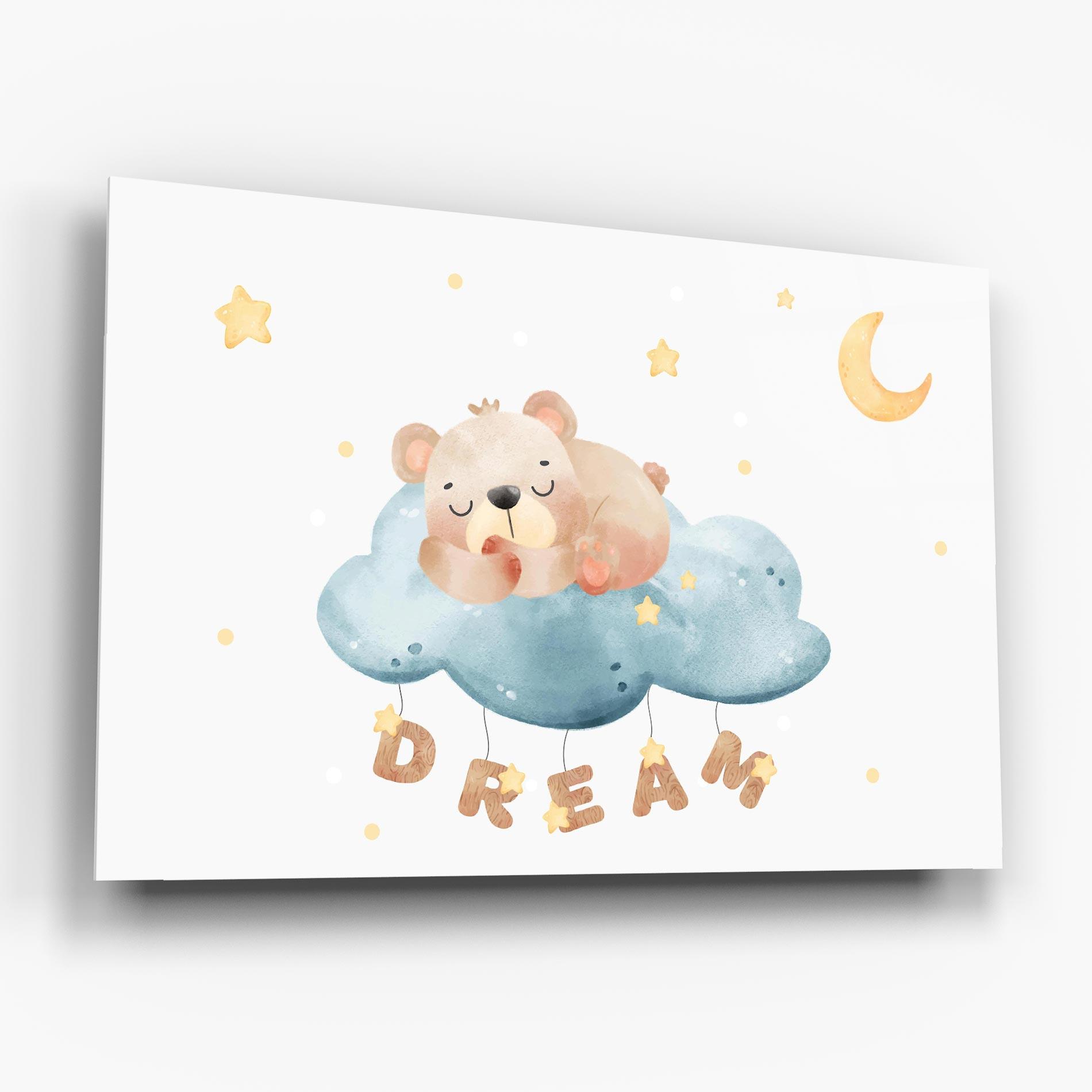Üvegkép Dream Sleepy Bear mockup 6