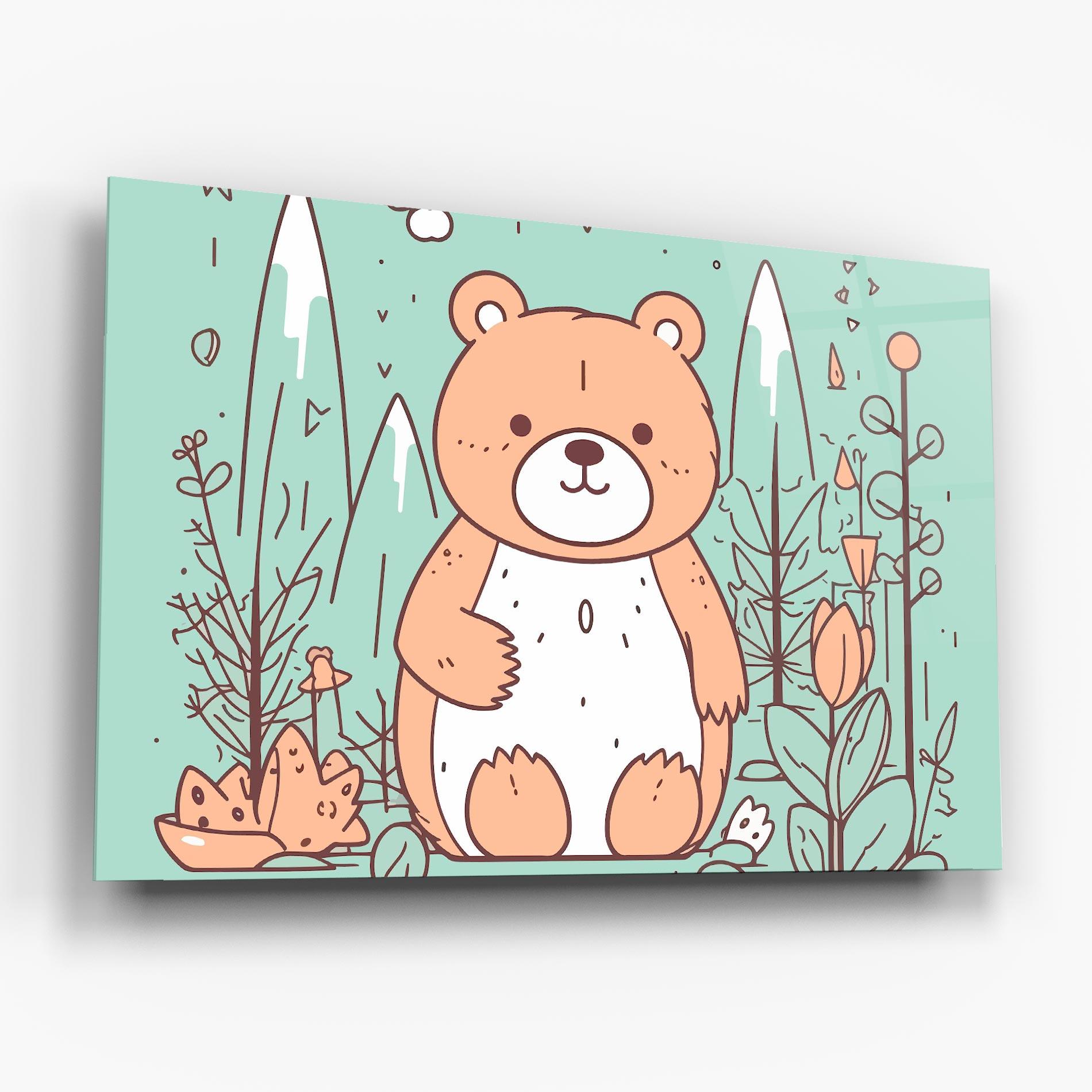 Üvegkép Forest Cute Bear mockup 6