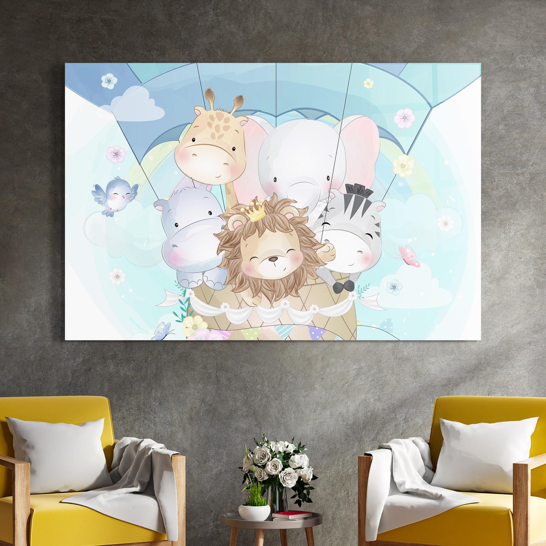 Üvegkép Animals Flying mockup 4