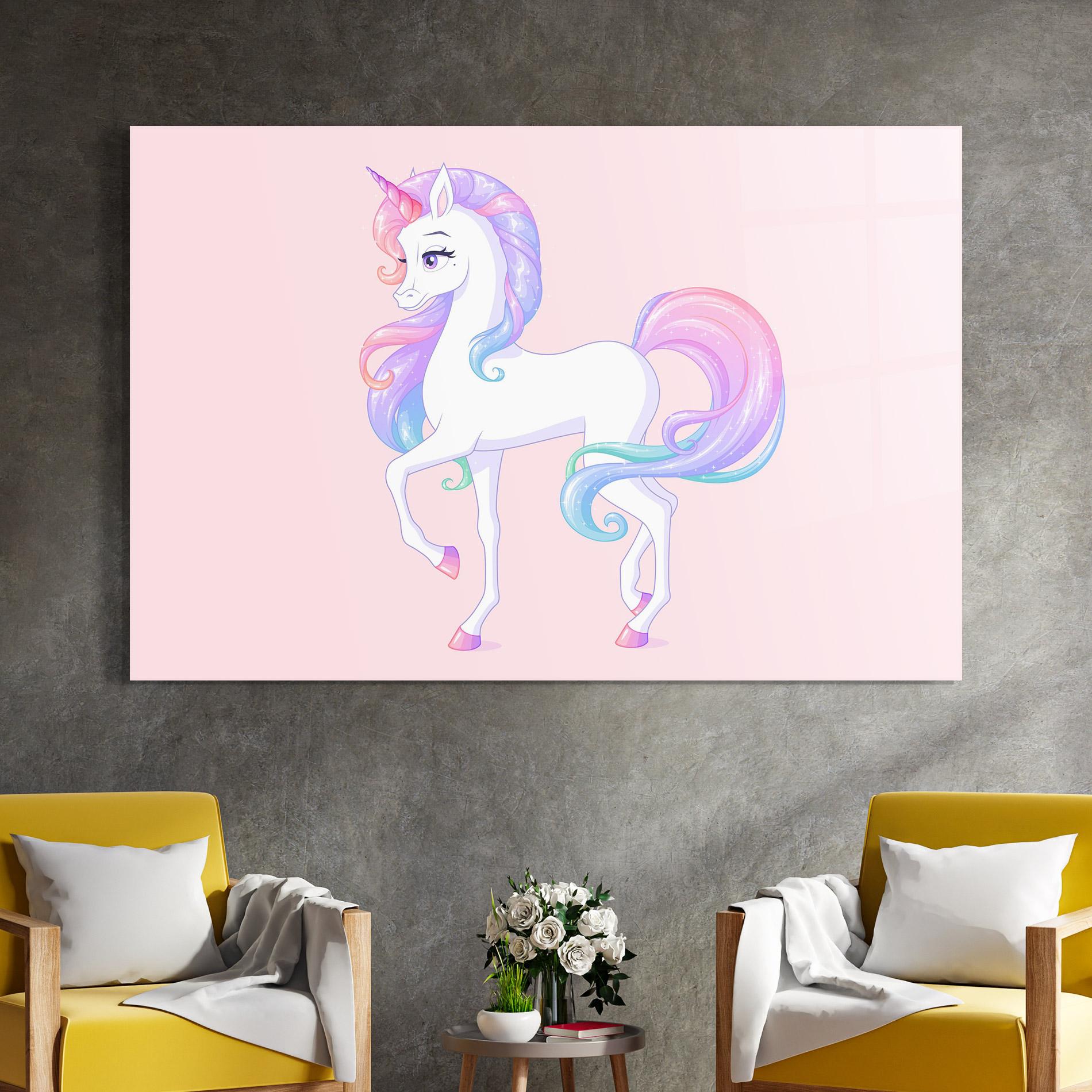 Üvegkép Beautiful Unicorn mockup 4