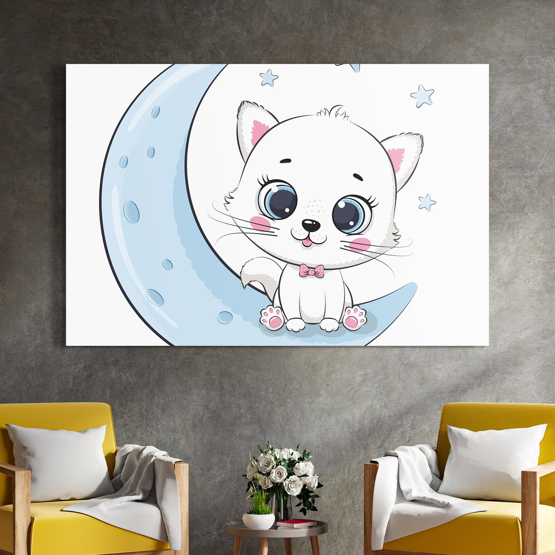Üvegkép Blue Moon Cat mockup 4