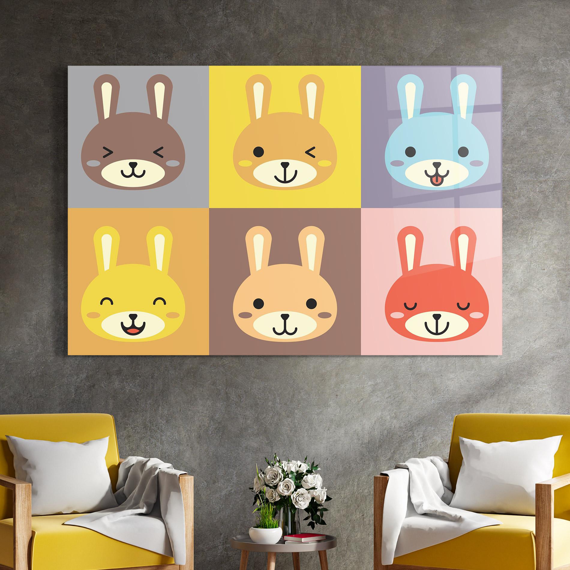 Üvegkép Bunny Colors mockup 4