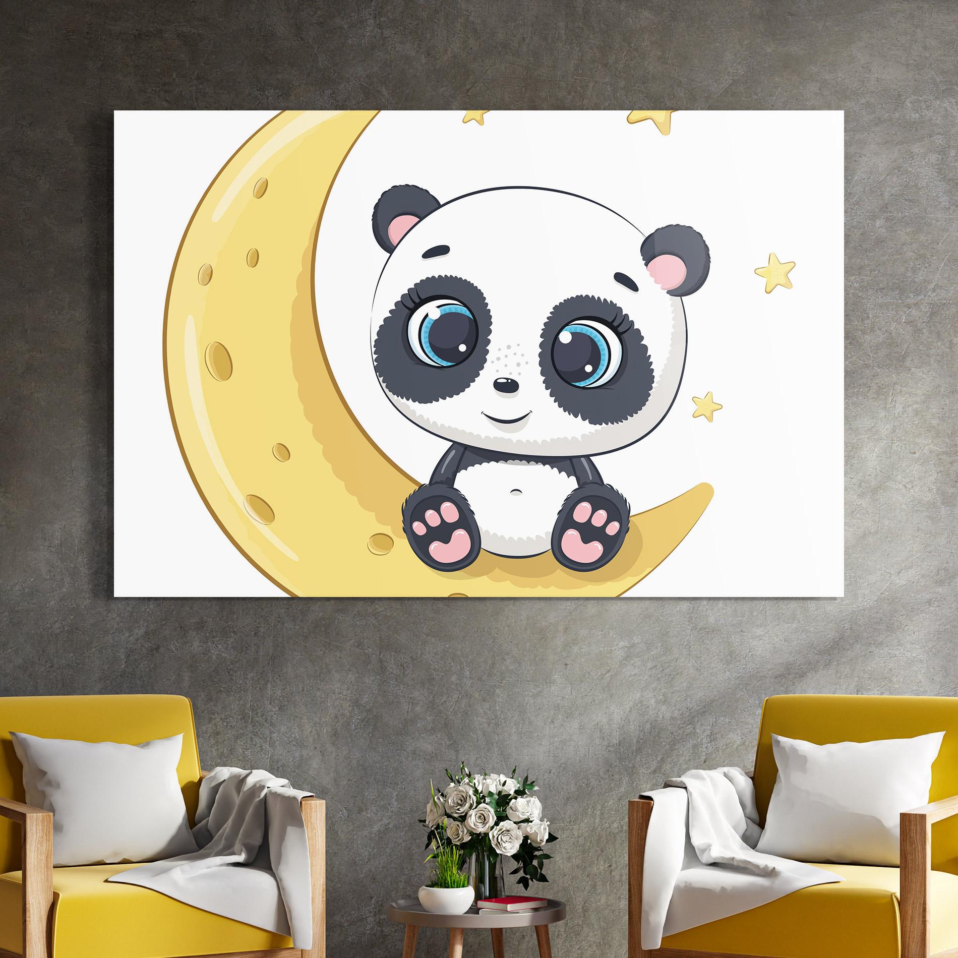 Üvegkép Cute Panda Moon mockup 4