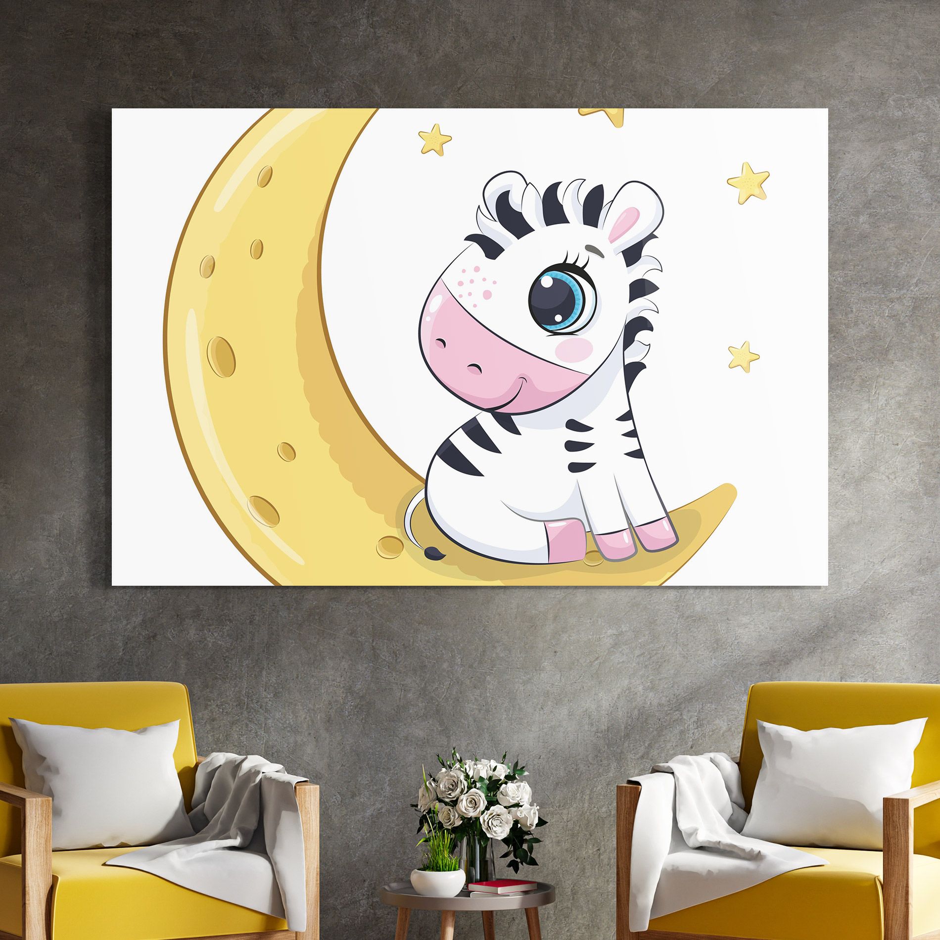Cute Zebra Moon mockup 4
