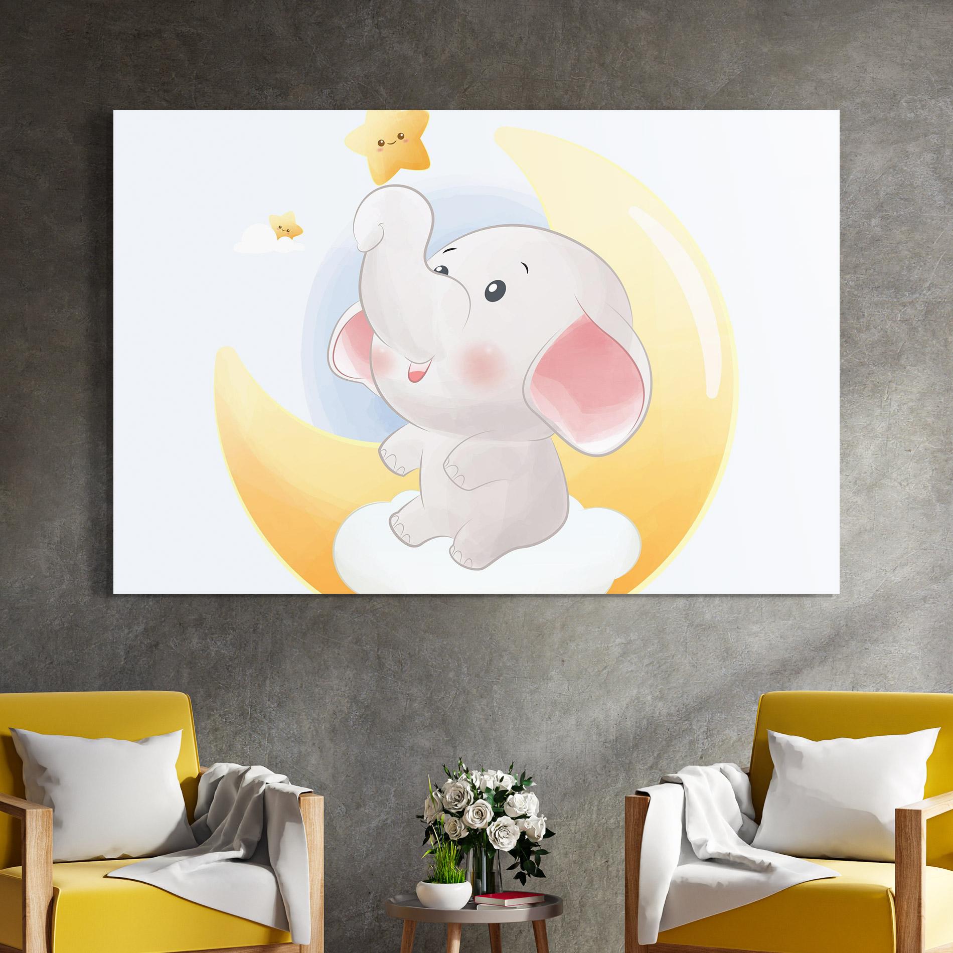 Üvegkép Elephant Yellow Star mockup 4