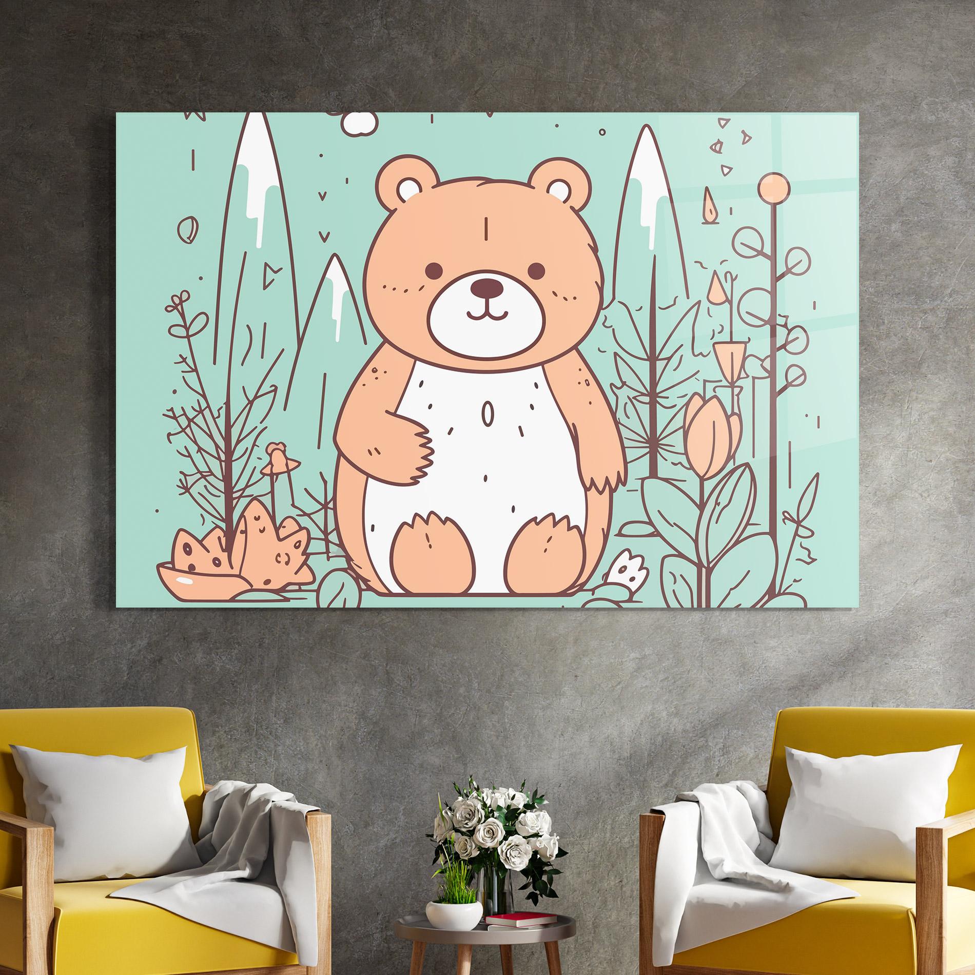 Üvegkép Forest Cute Bear mockup 4