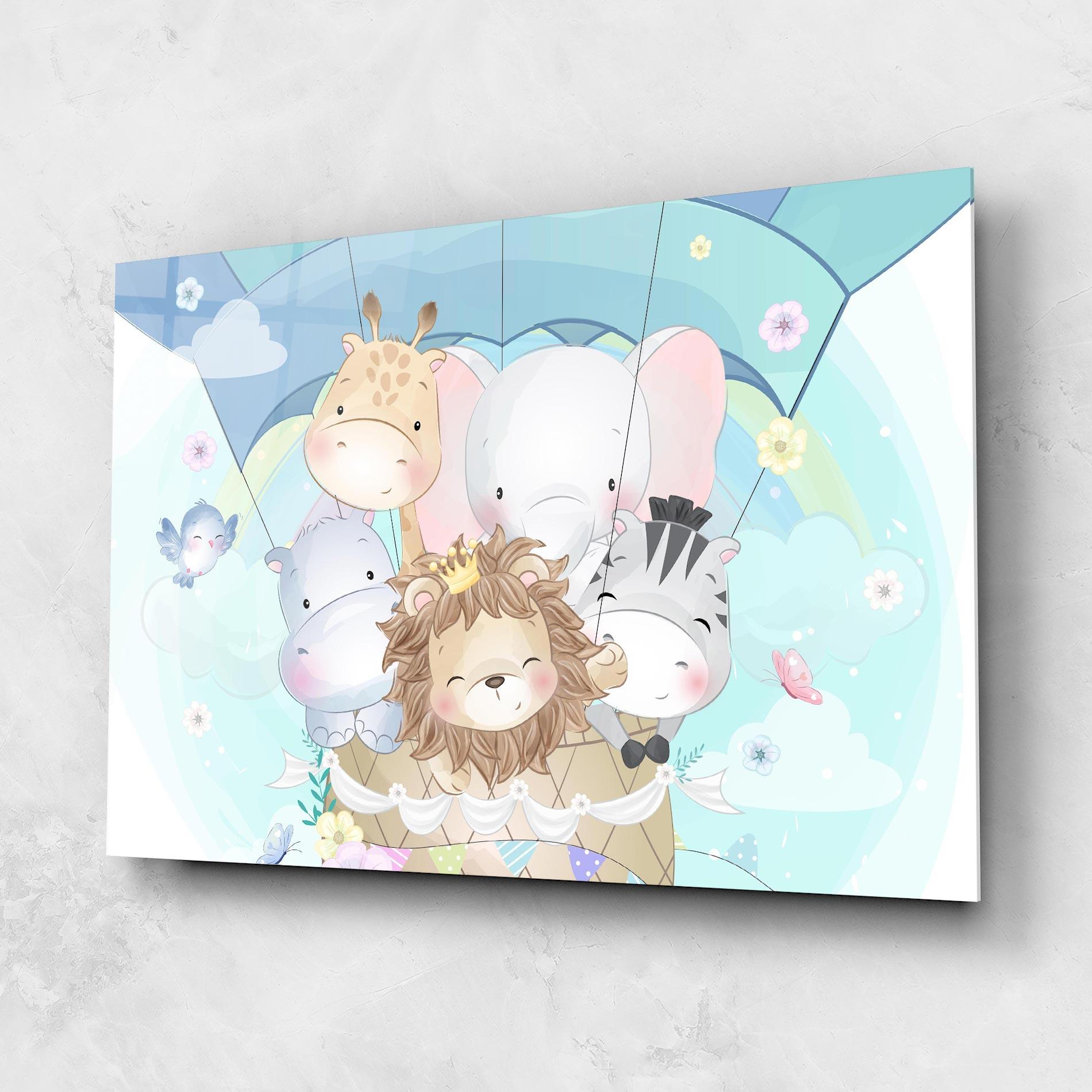 Üvegkép Animals Flying mockup 1