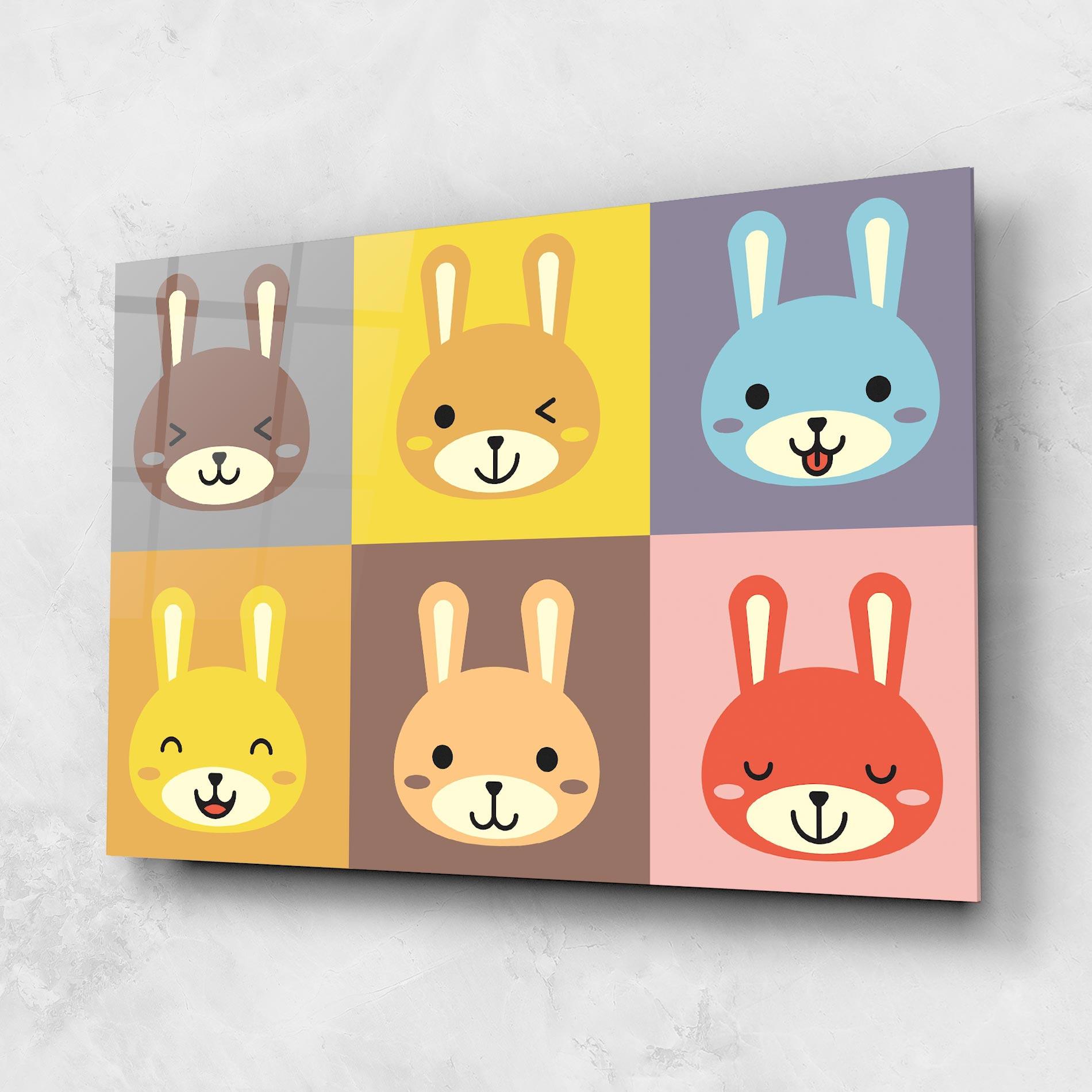 Üvegkép Bunny Colors mockup 1