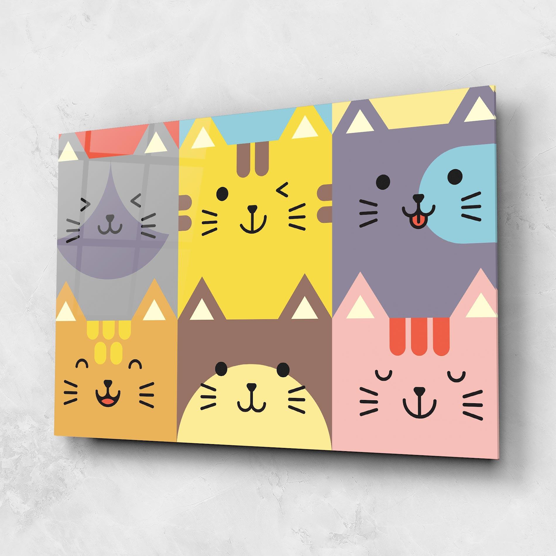 Üvegkép Cat Colors mockup 1