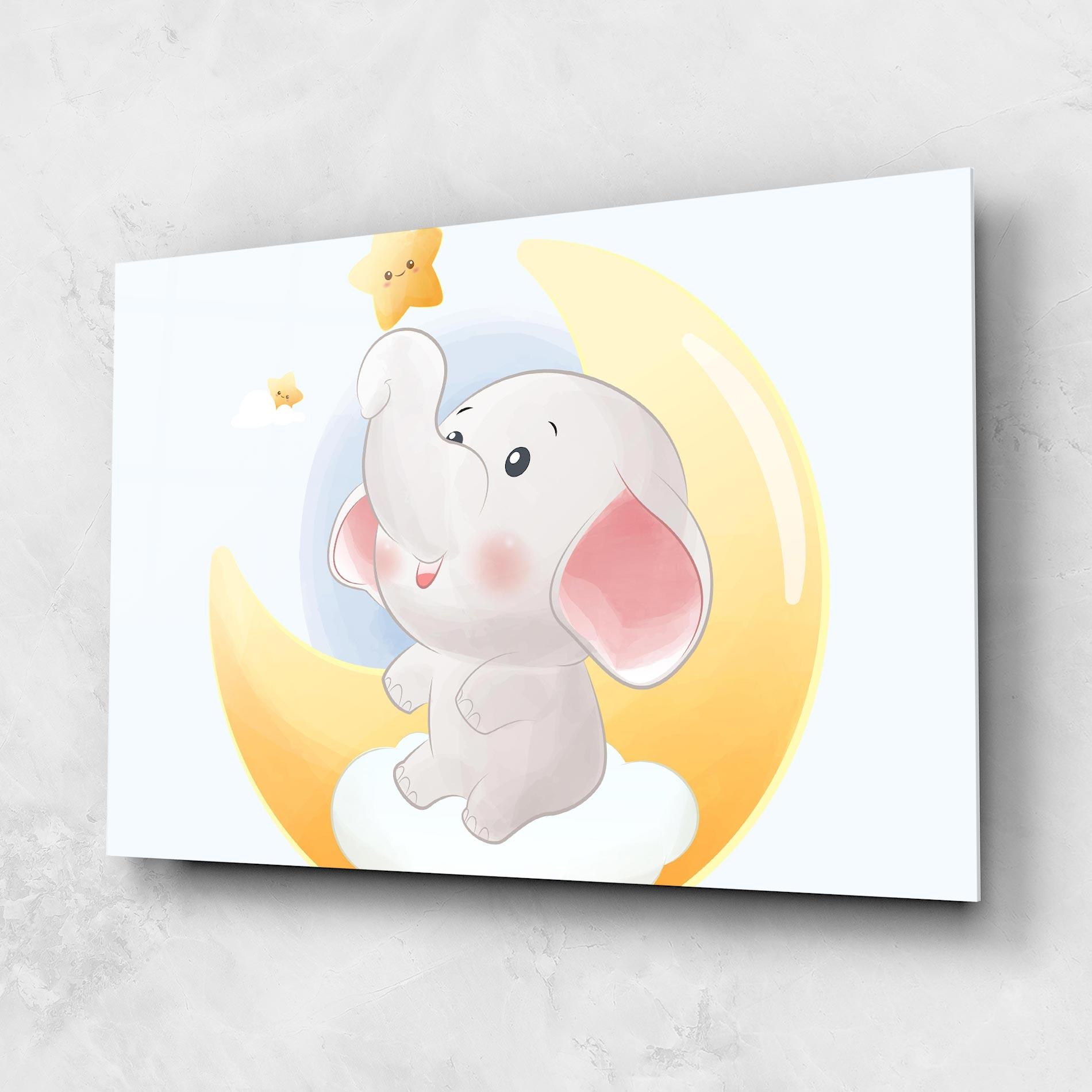 Üvegkép Elephant Yellow Star mockup 1