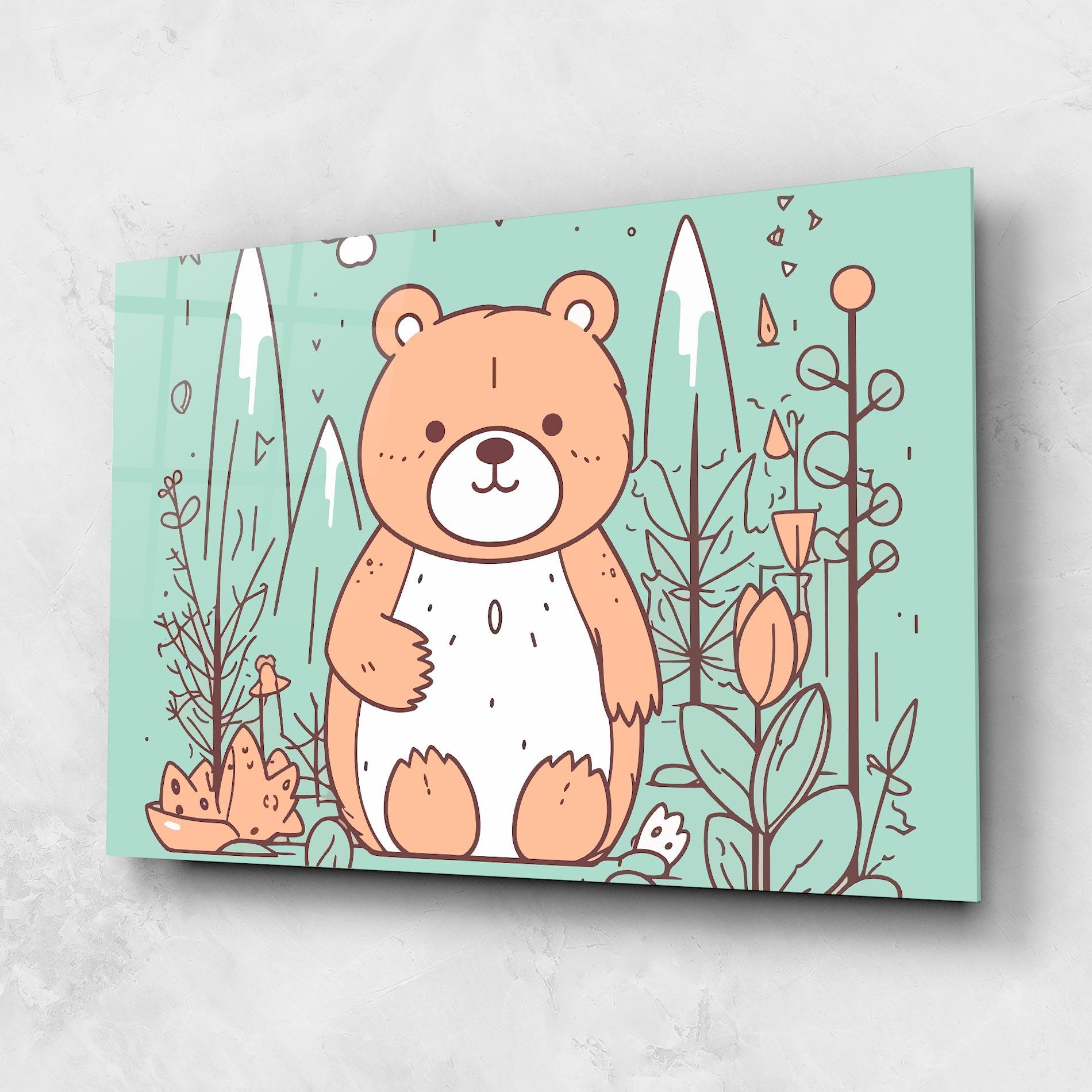 Üvegkép Forest Cute Bear mockup 1