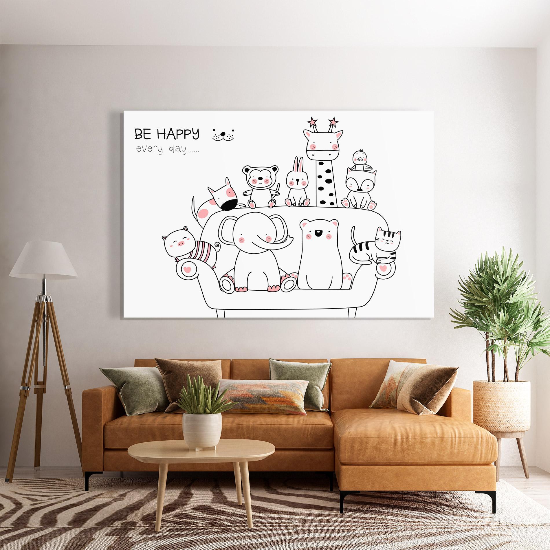 Üvegkép Be Happy Animals mockup 7