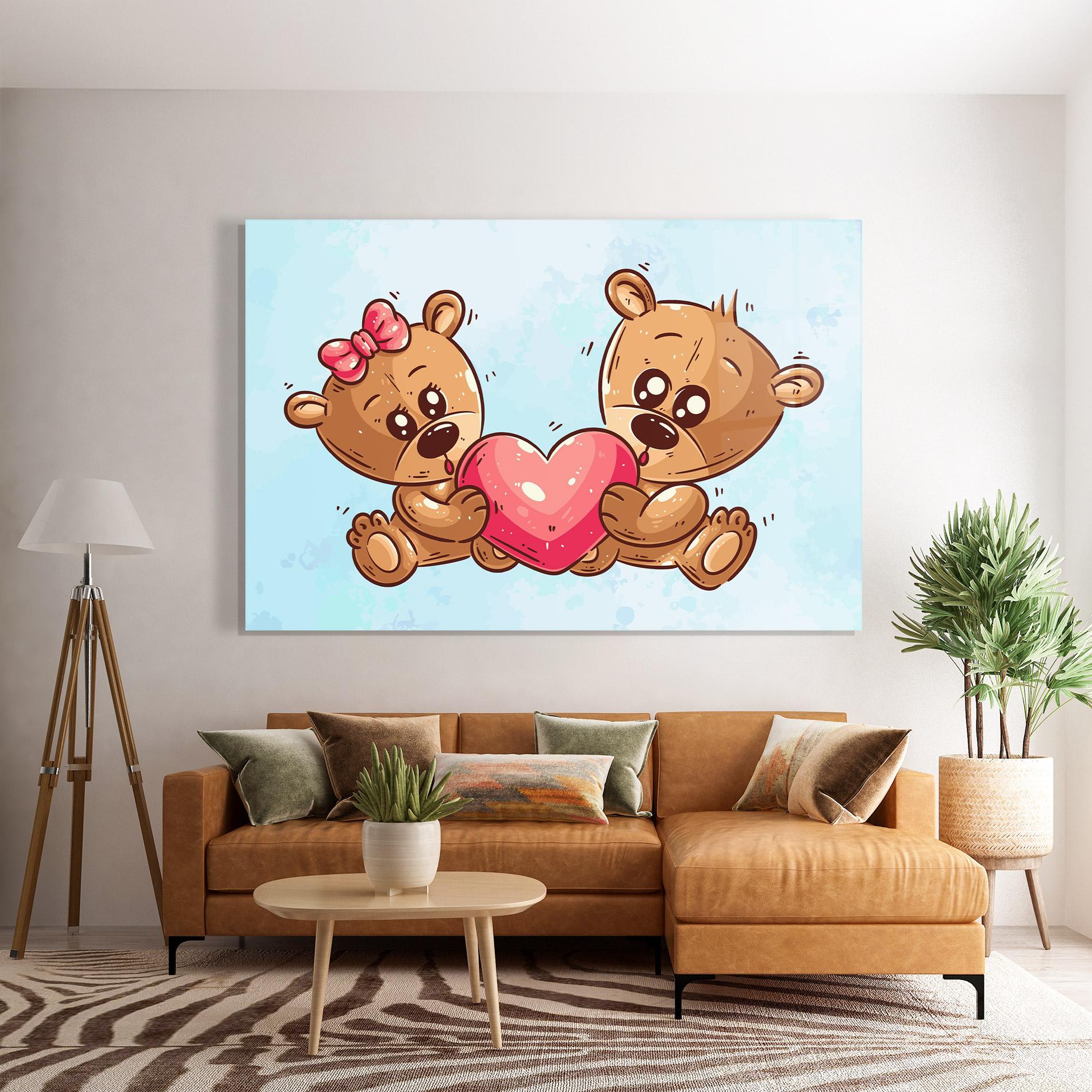 Üvegkép Bear Holding Heart mockup 7