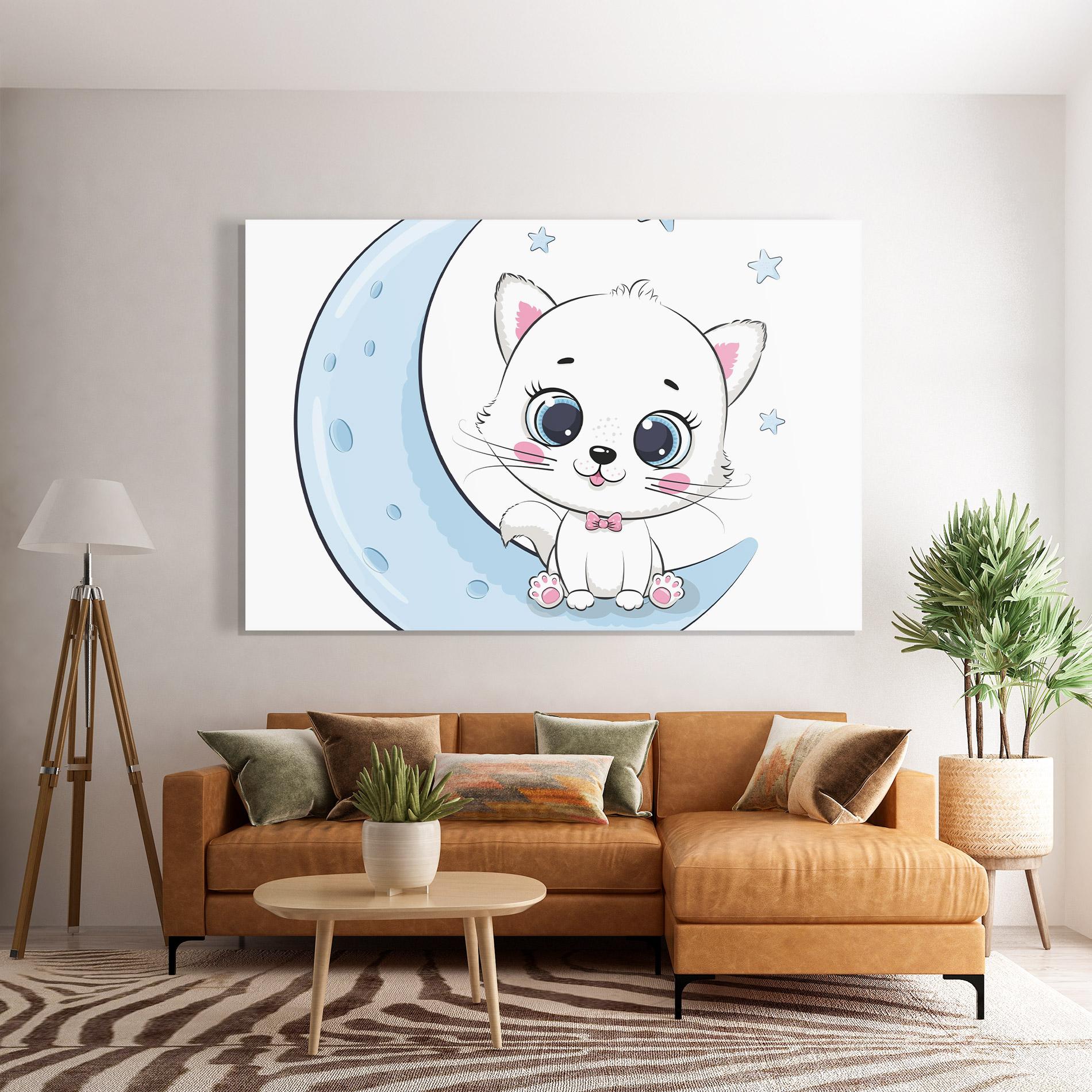 Üvegkép Blue Moon Cat mockup 7