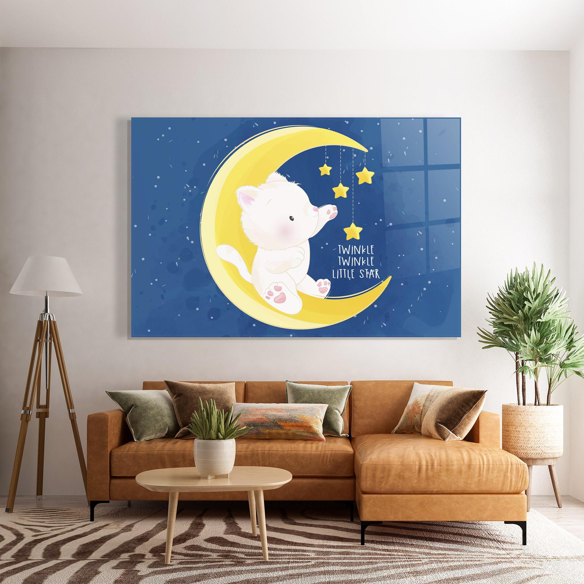 Üvegkép Cat Moon Star mockup 7