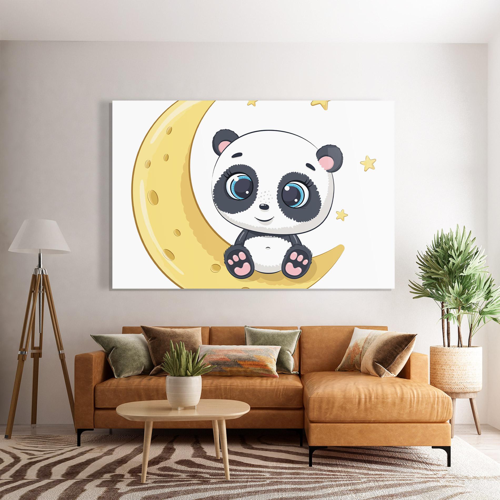 Üvegkép Cute Panda Moon mockup 7