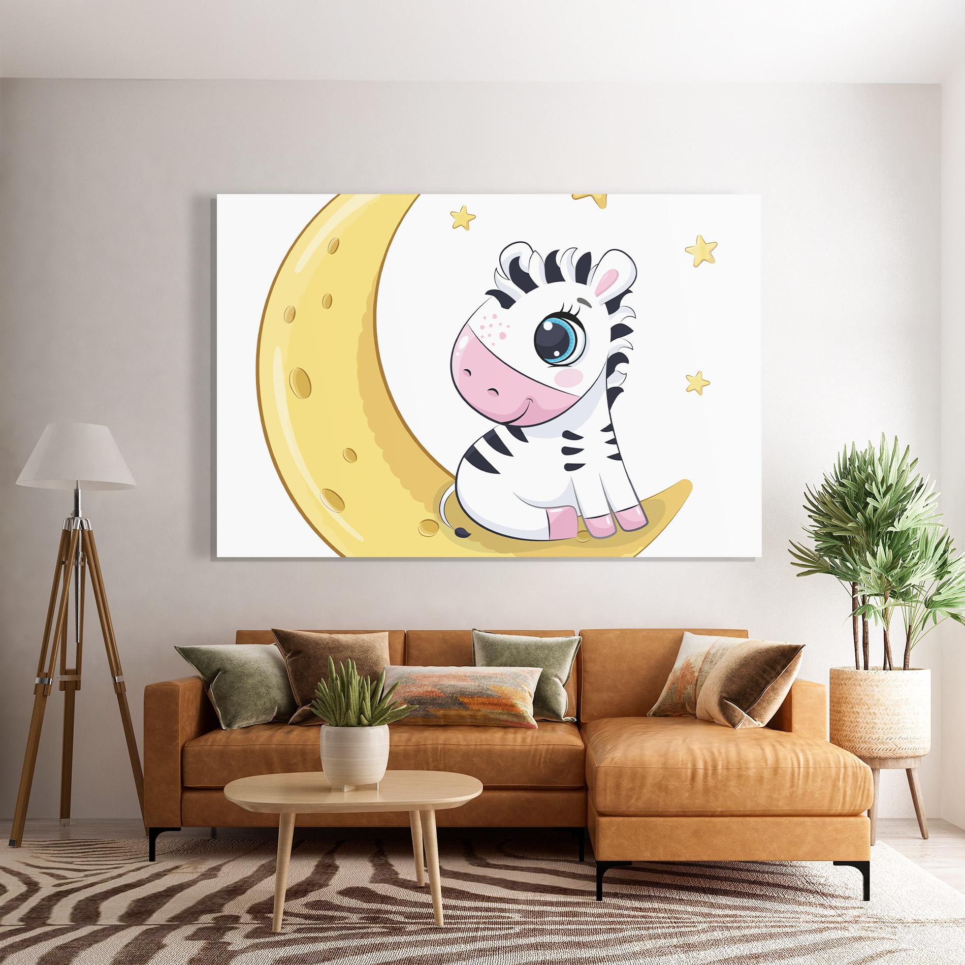 Üvegkép Cute Zebra Moon mockup 7