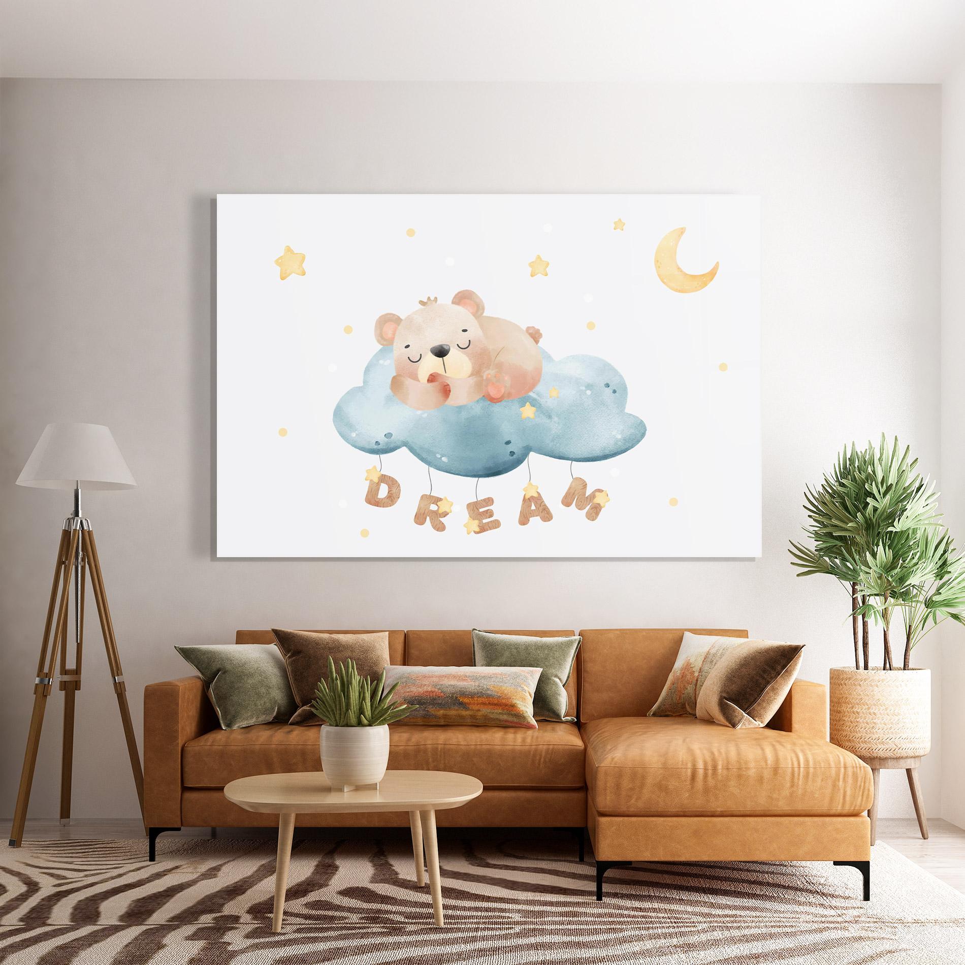 Üvegkép Dream Sleepy Bear mockup 7
