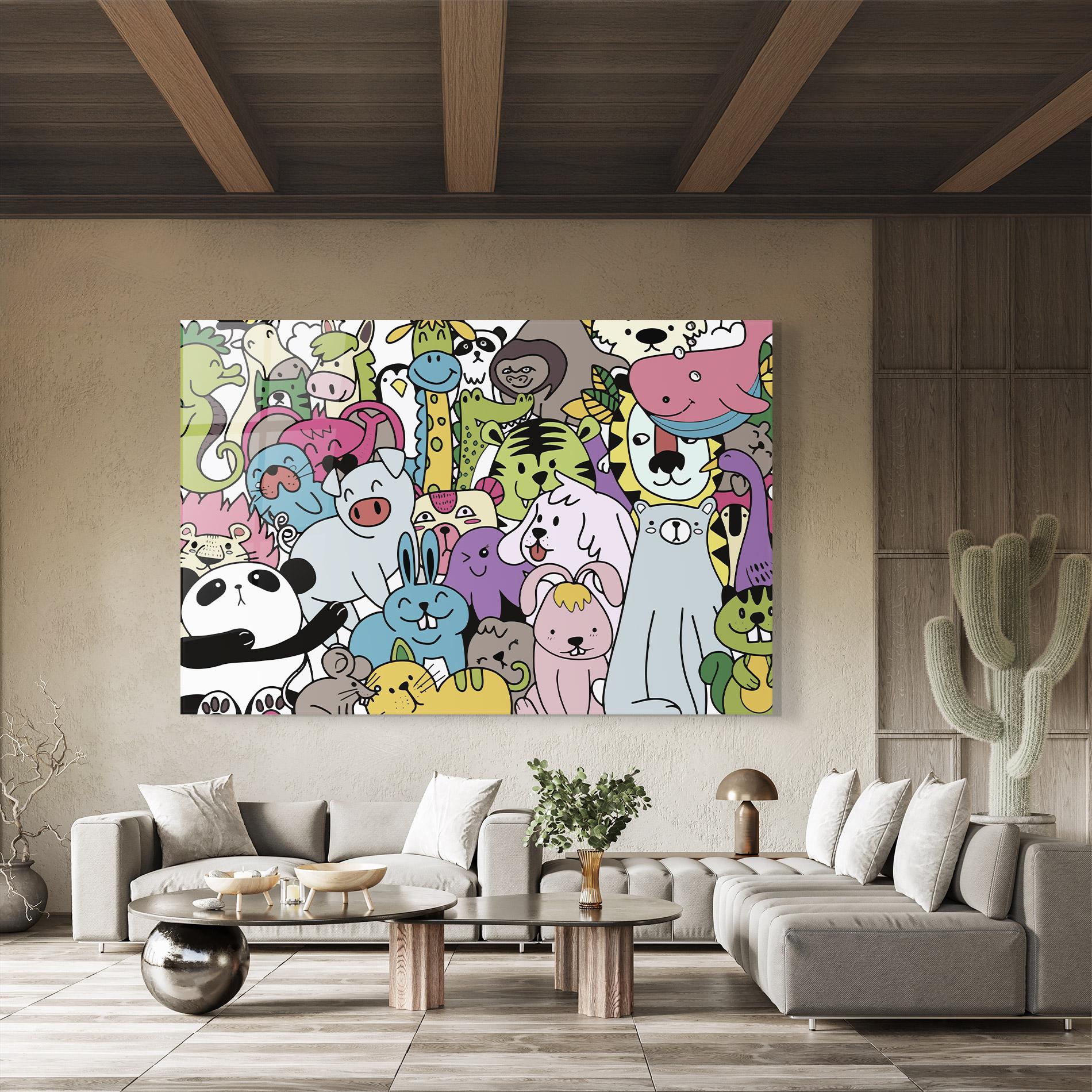 Üvegkép Animals Cartoon mockup 8