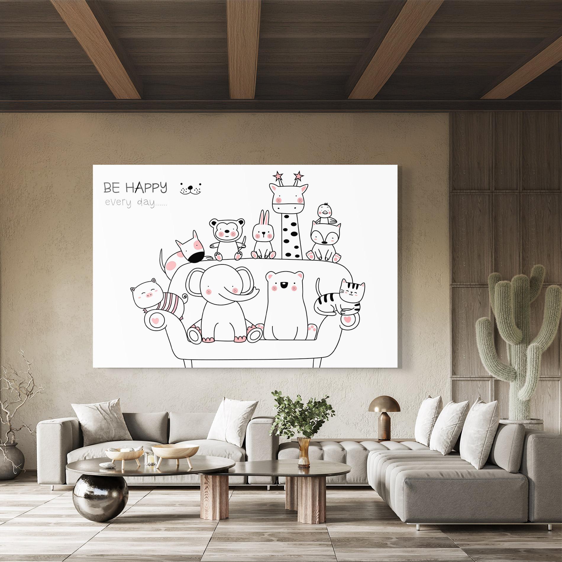 Üvegkép Be Happy Animals mockup 8