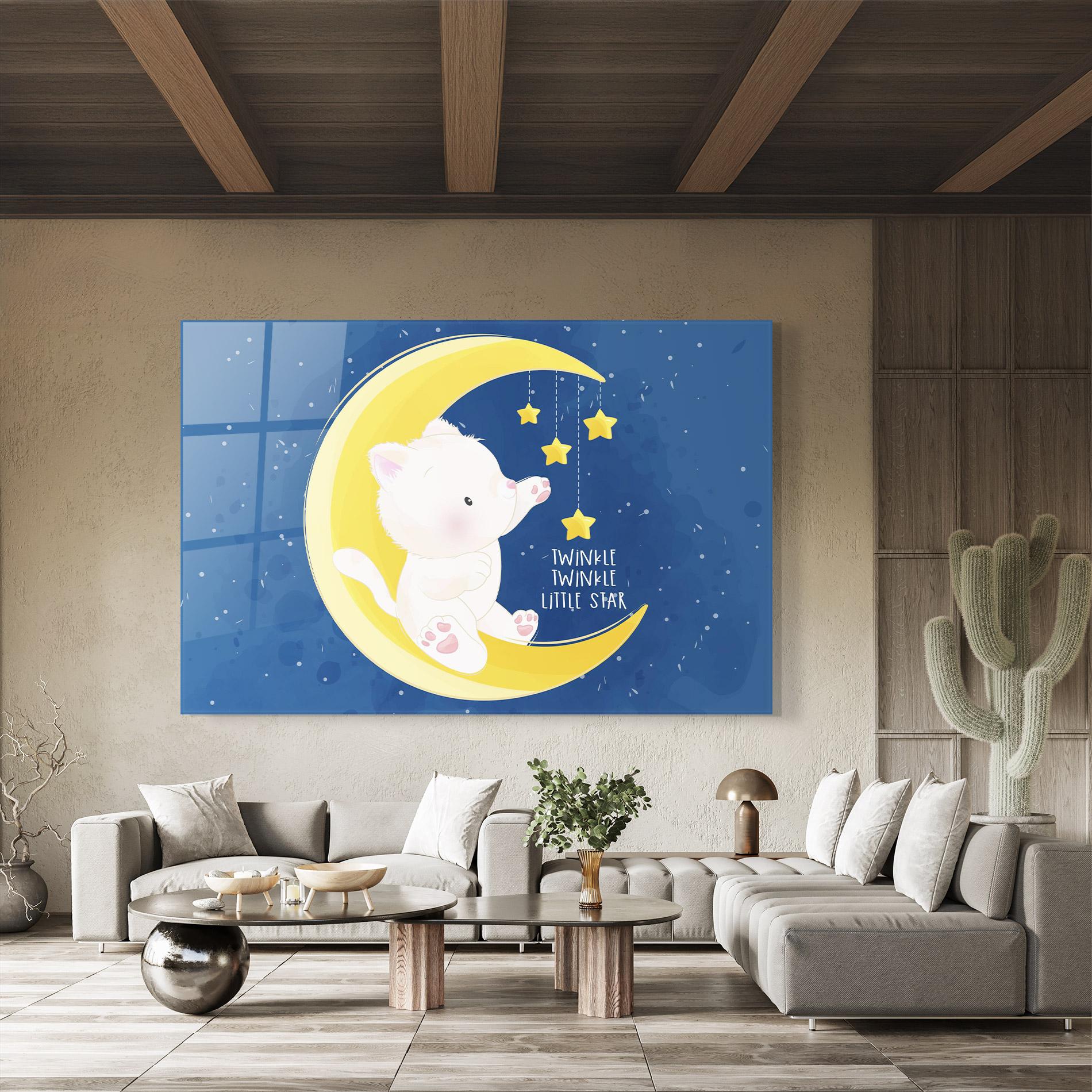 Üvegkép Cat Moon Star mockup 8