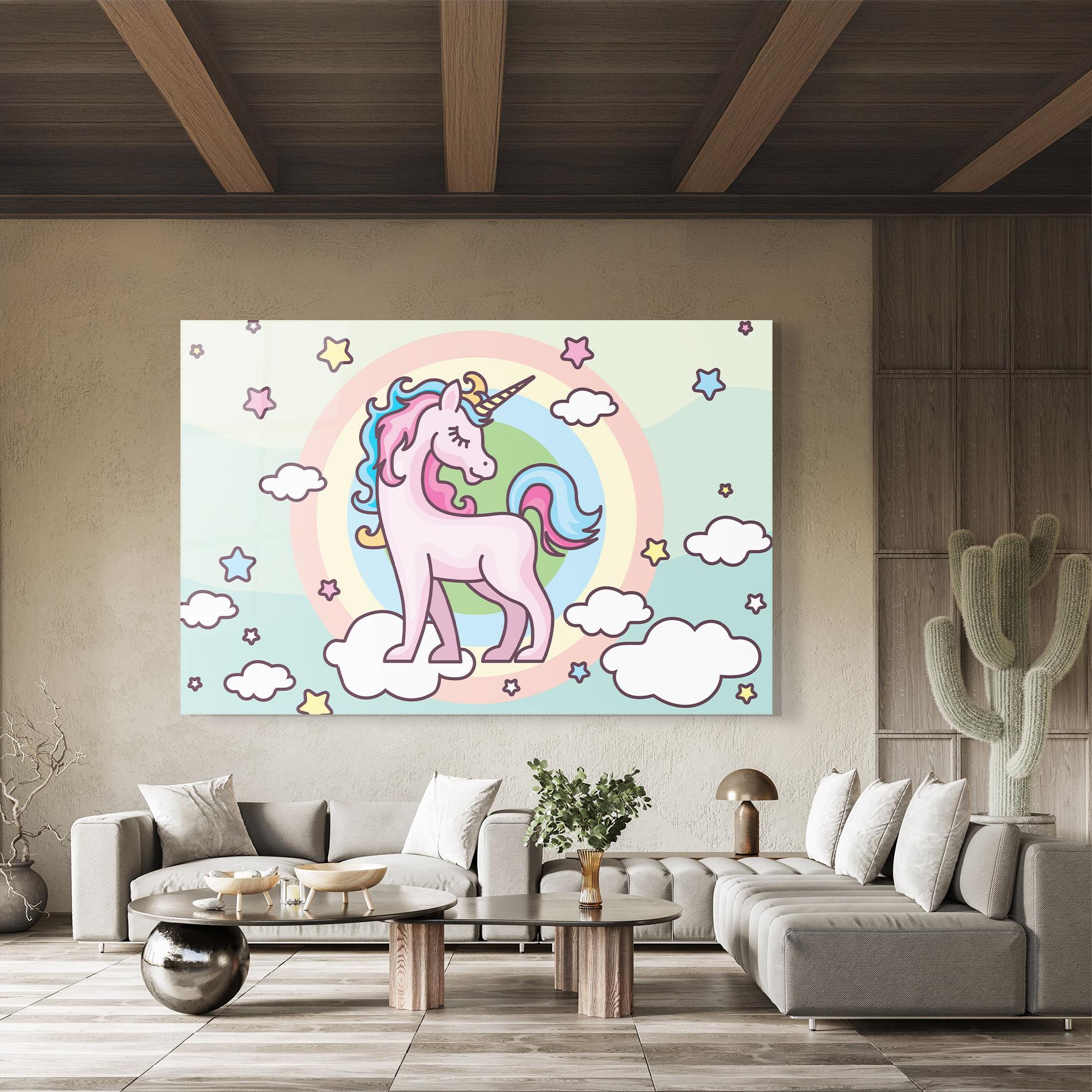 Üvegkép Cute Unicorn Art mockup 8