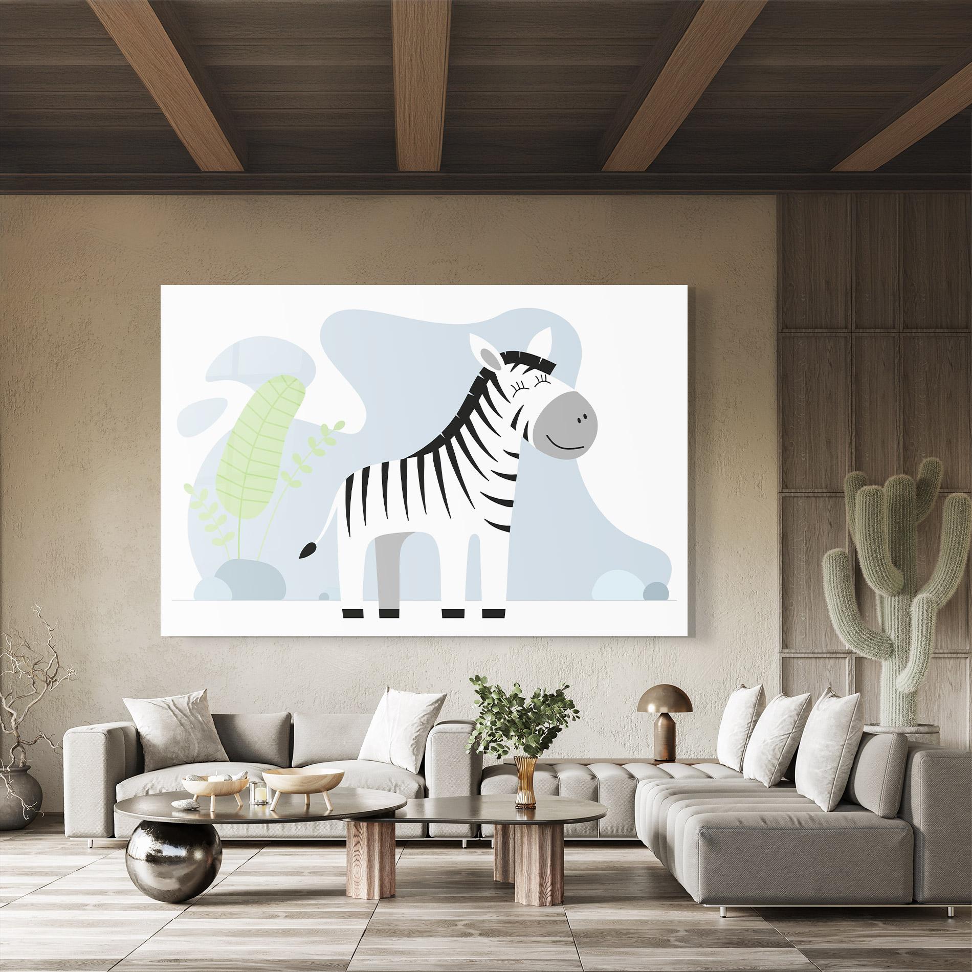 Üvegkép Cute Zebra Leaf mockup 8