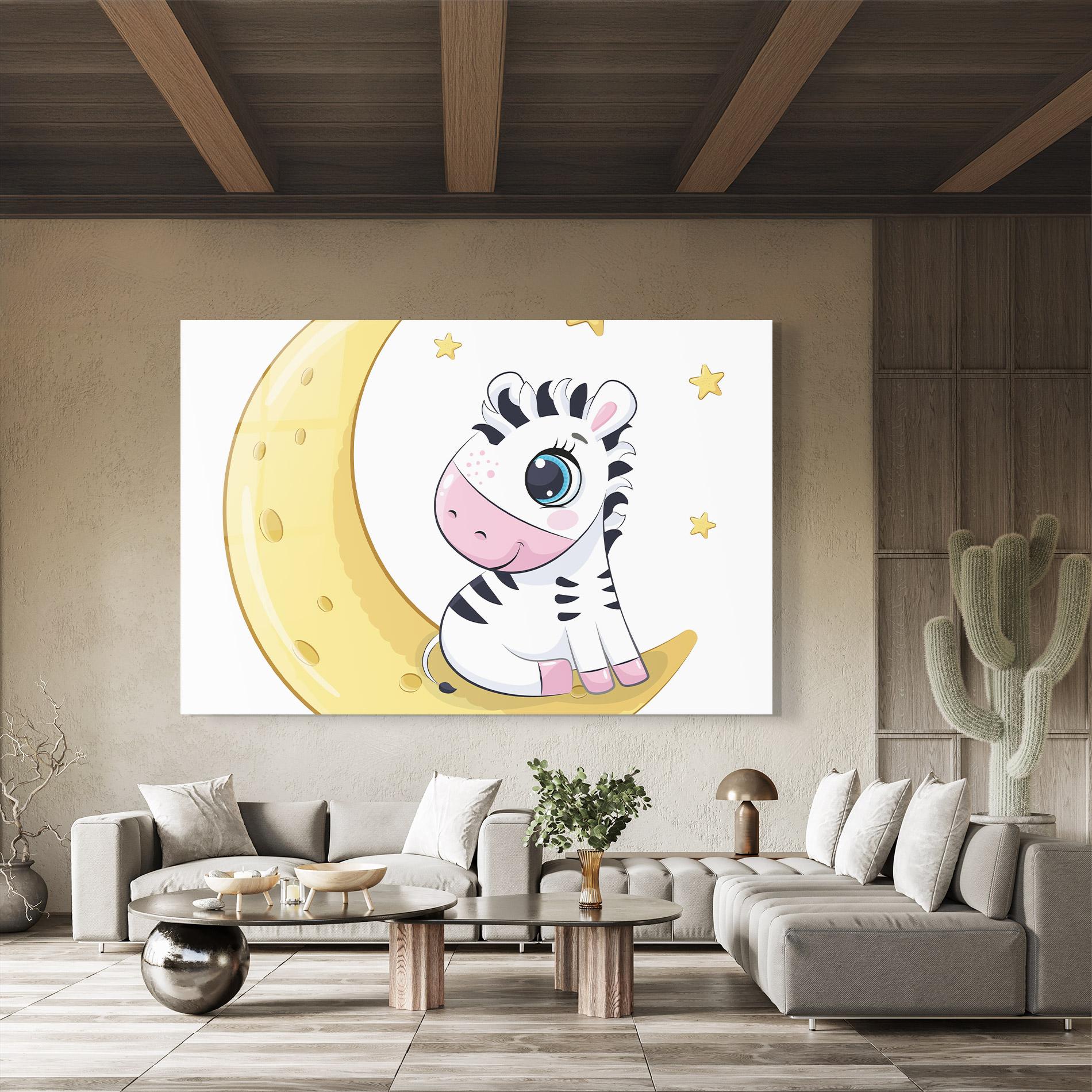 Üvegkép Cute Zebra Moon mockup 8