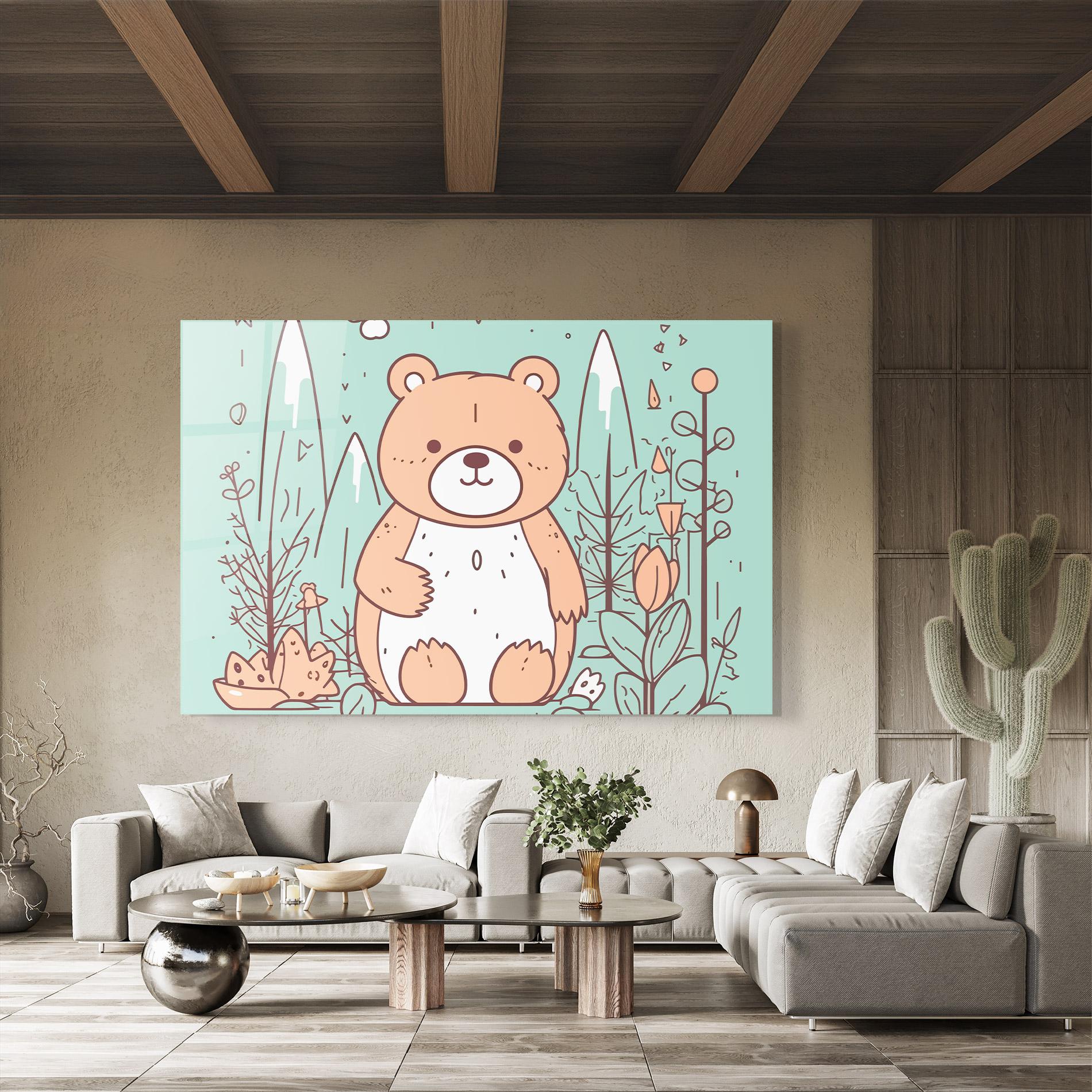 Üvegkép Forest Cute Bear mockup 8