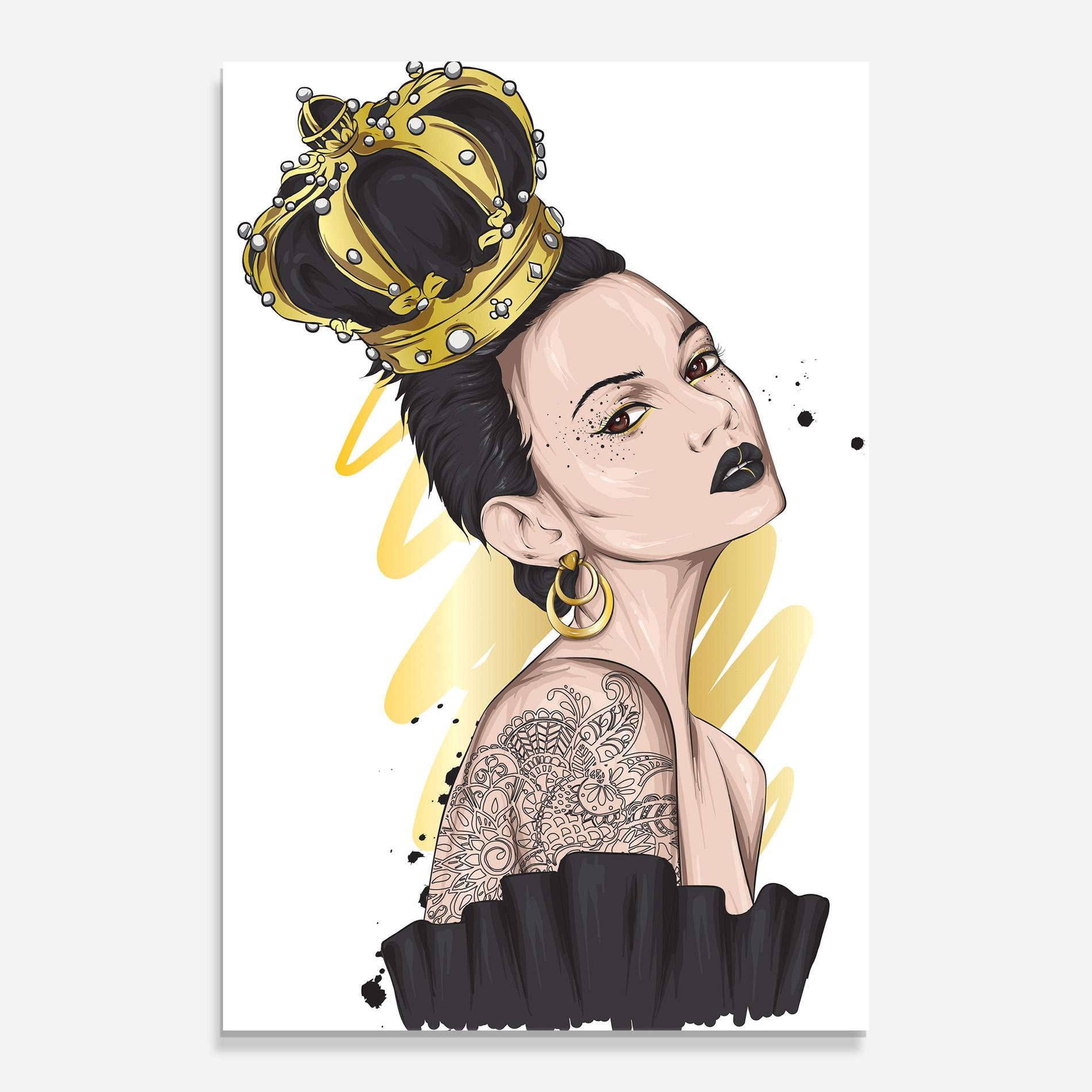 Üvegkép Black Hair Crown mockup 0