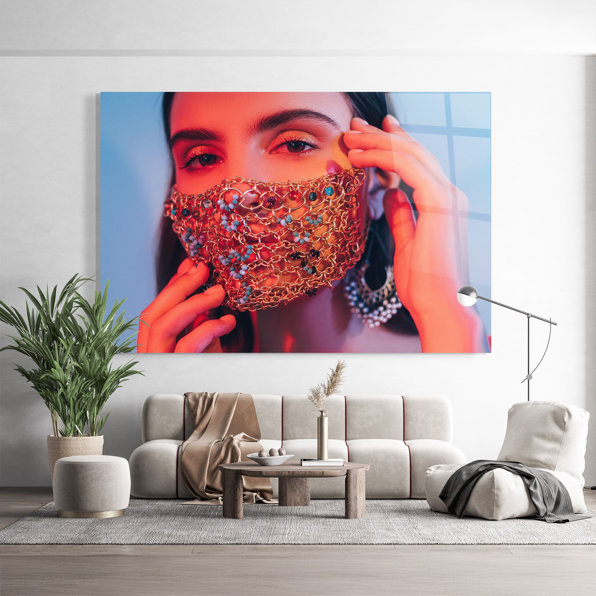 Gold Chain Face Mask mockup 9