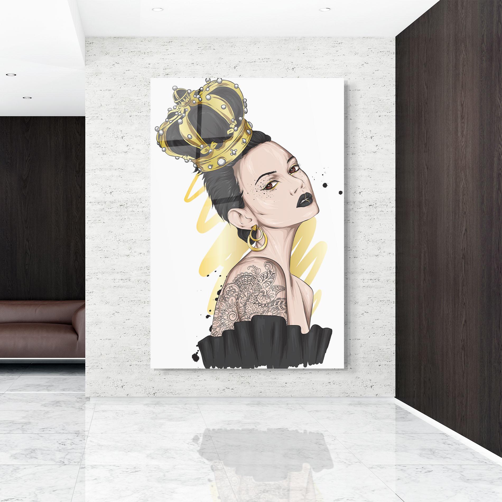 Üvegkép Black Hair Crown mockup 9