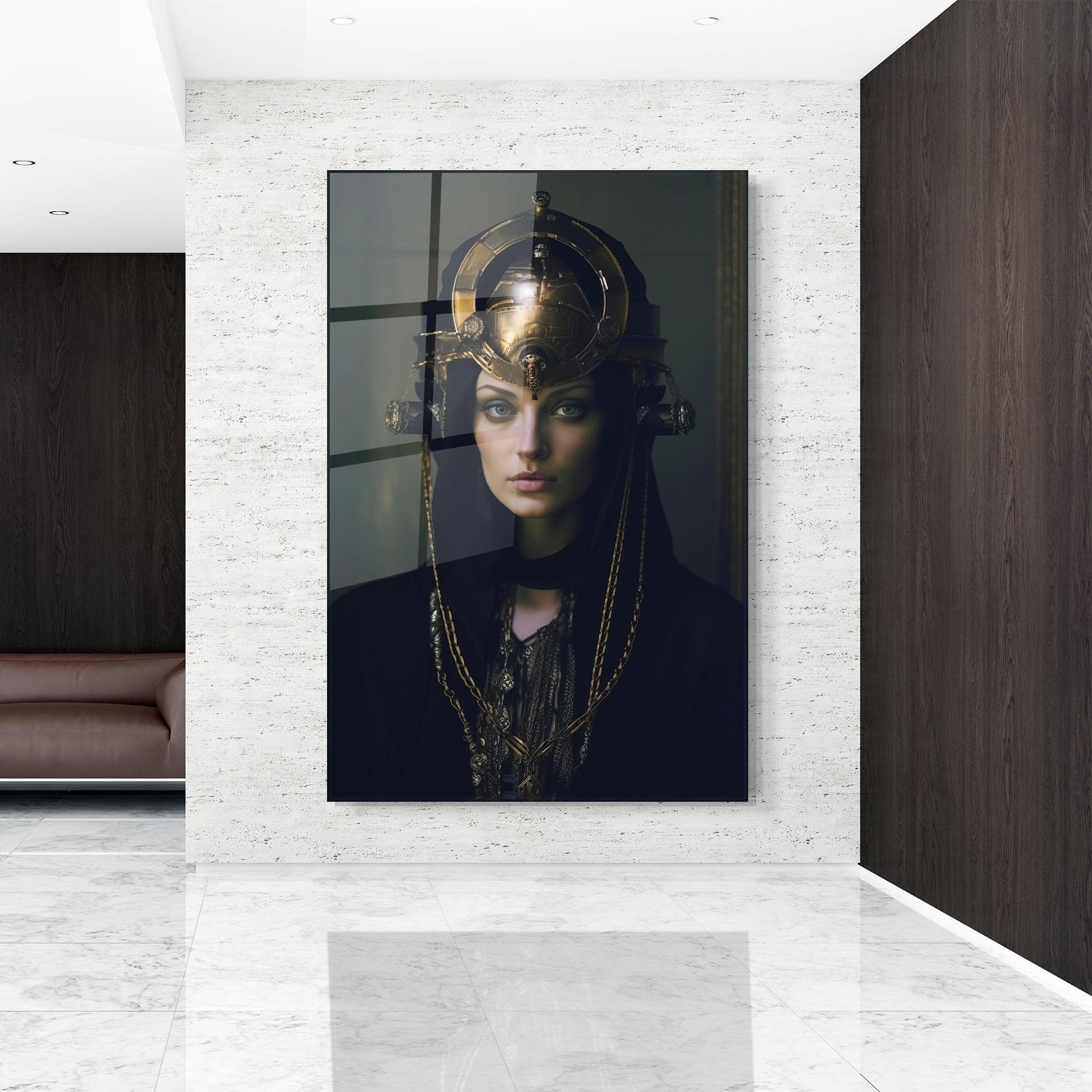 Üvegkép Gold Headpiece mockup 9