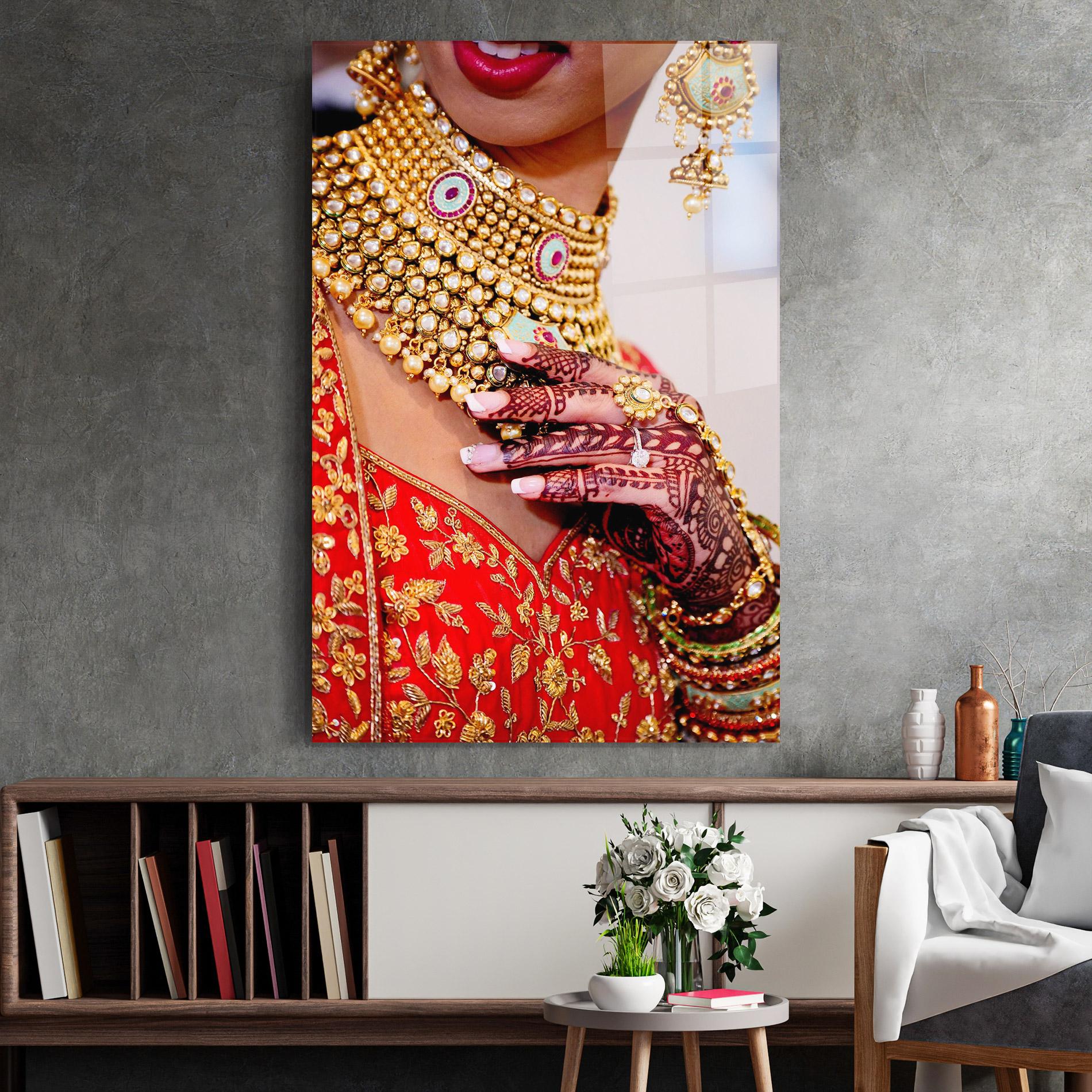 Üvegkép Gold Beautiful Jewelry mockup 2