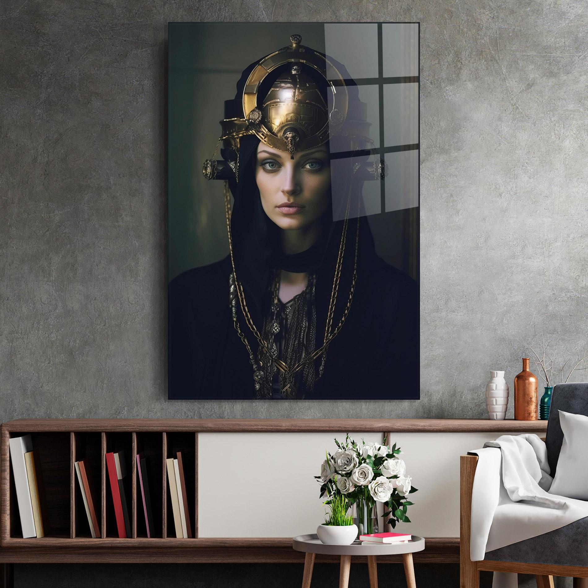 Üvegkép Gold Headpiece mockup 2