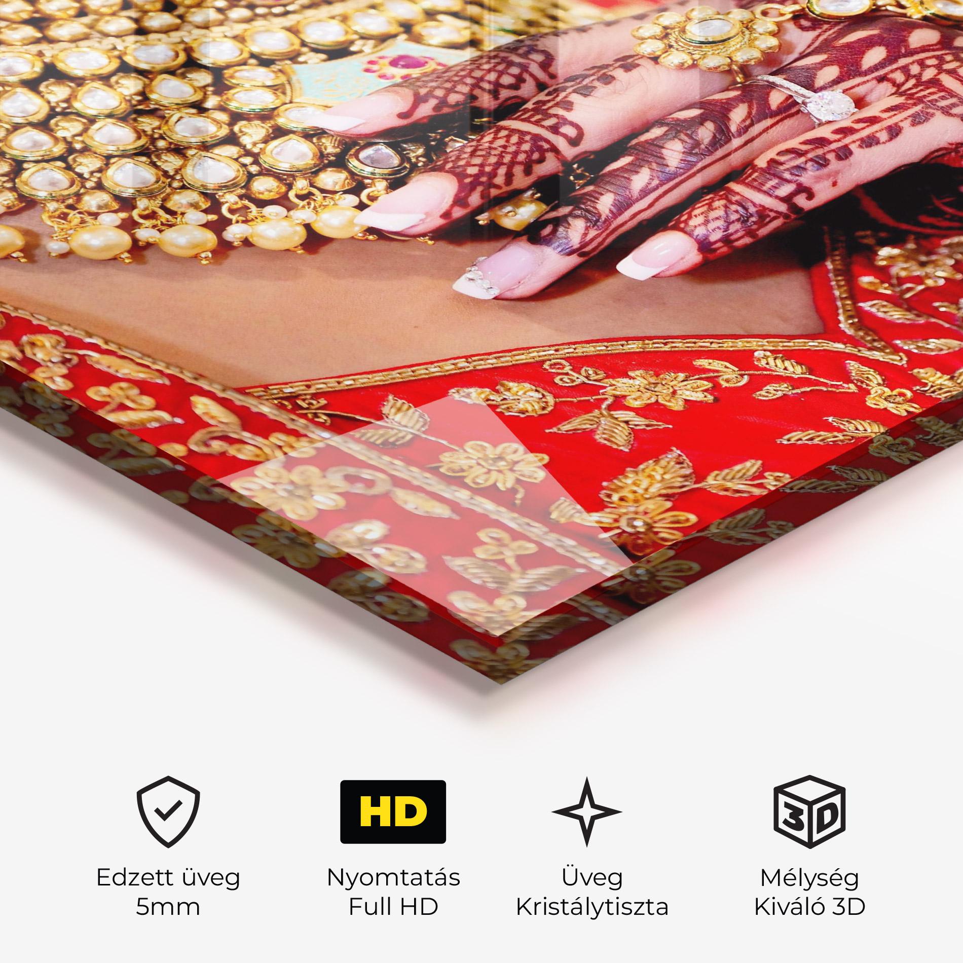 Üvegkép Gold Beautiful Jewelry mockup 3