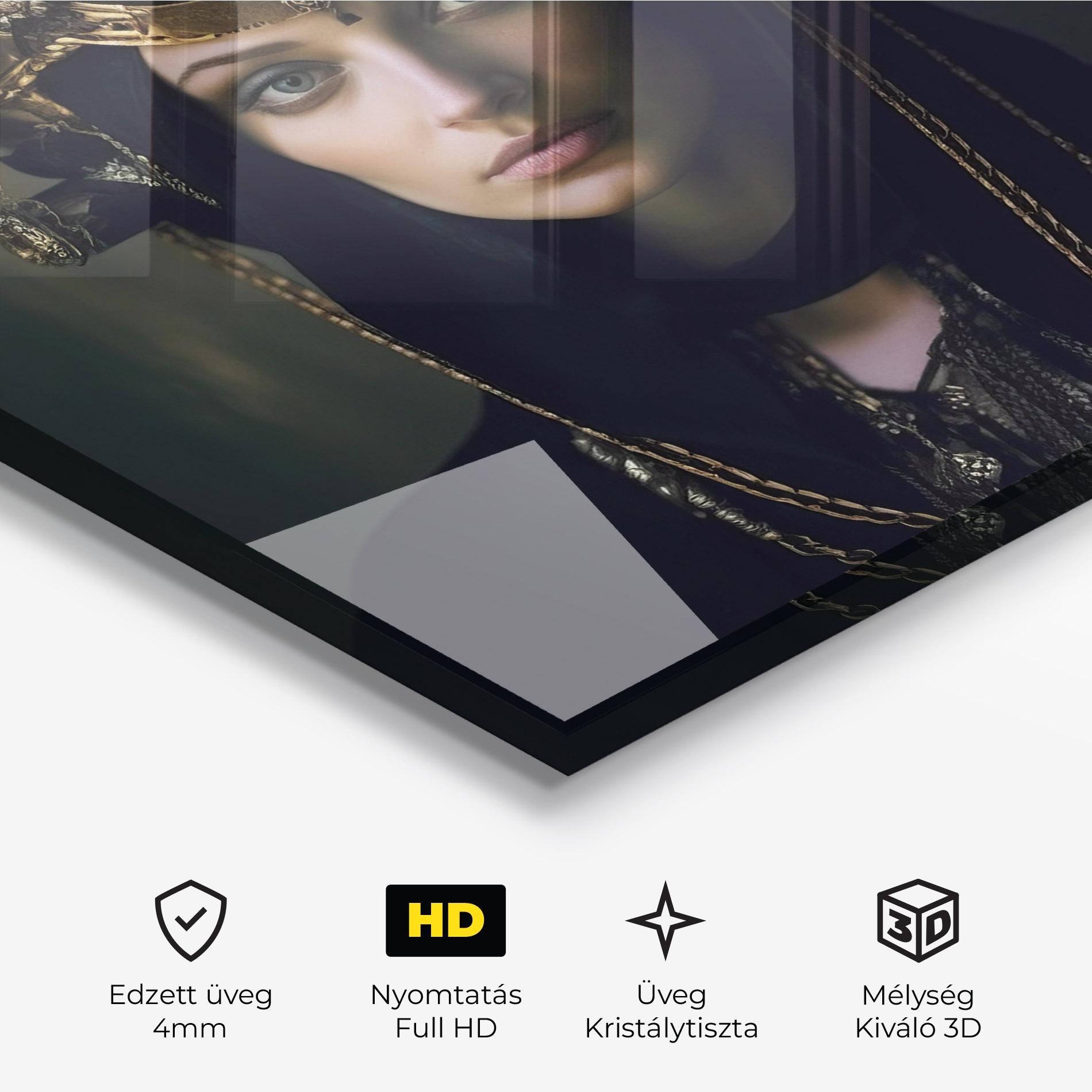 Üvegkép Gold Headpiece mockup 3