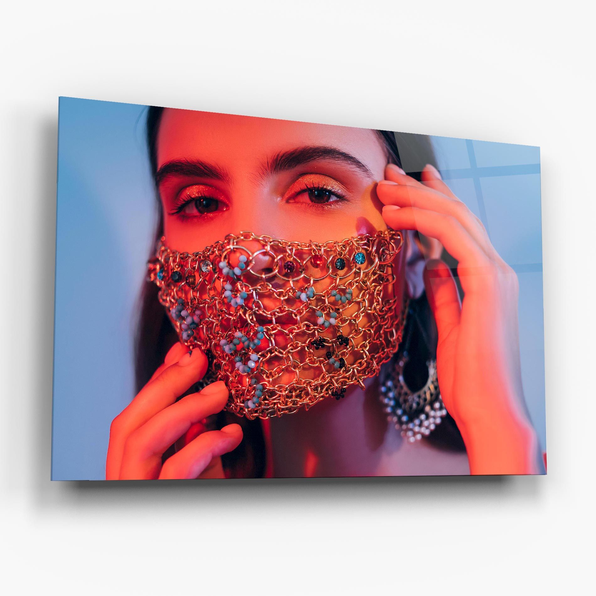 Gold Chain Face Mask mockup 6