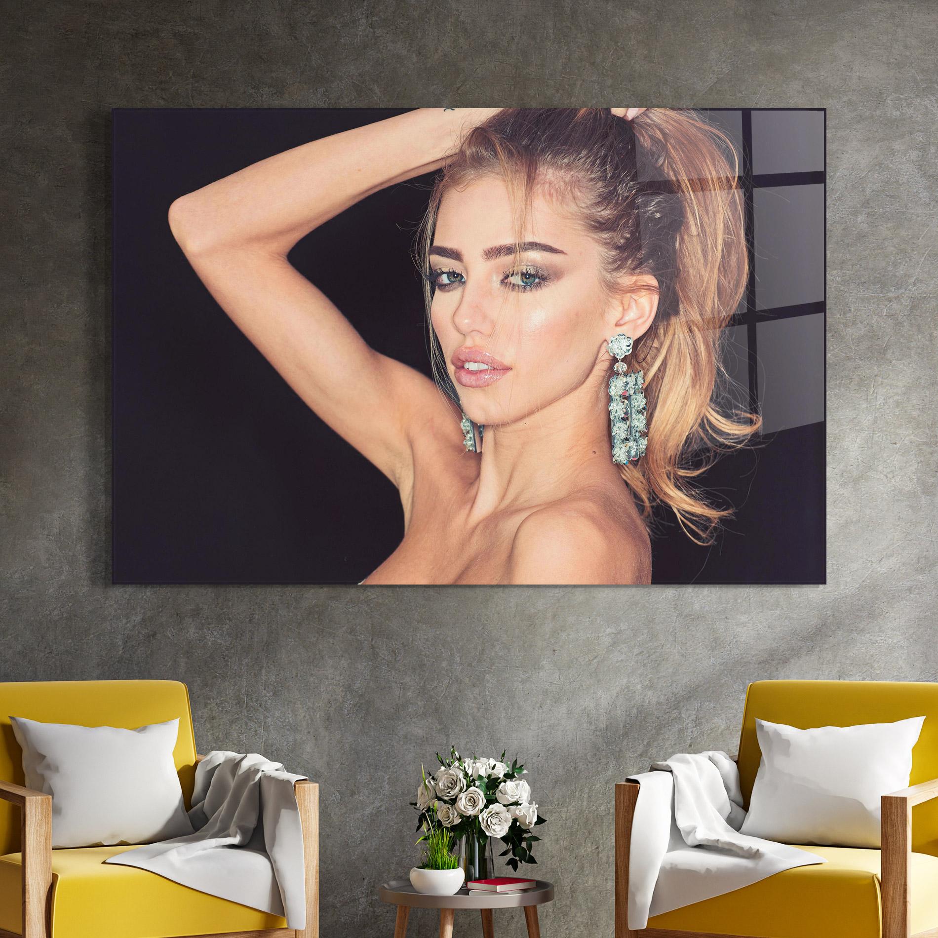 Üvegkép Flower Earrings mockup 4