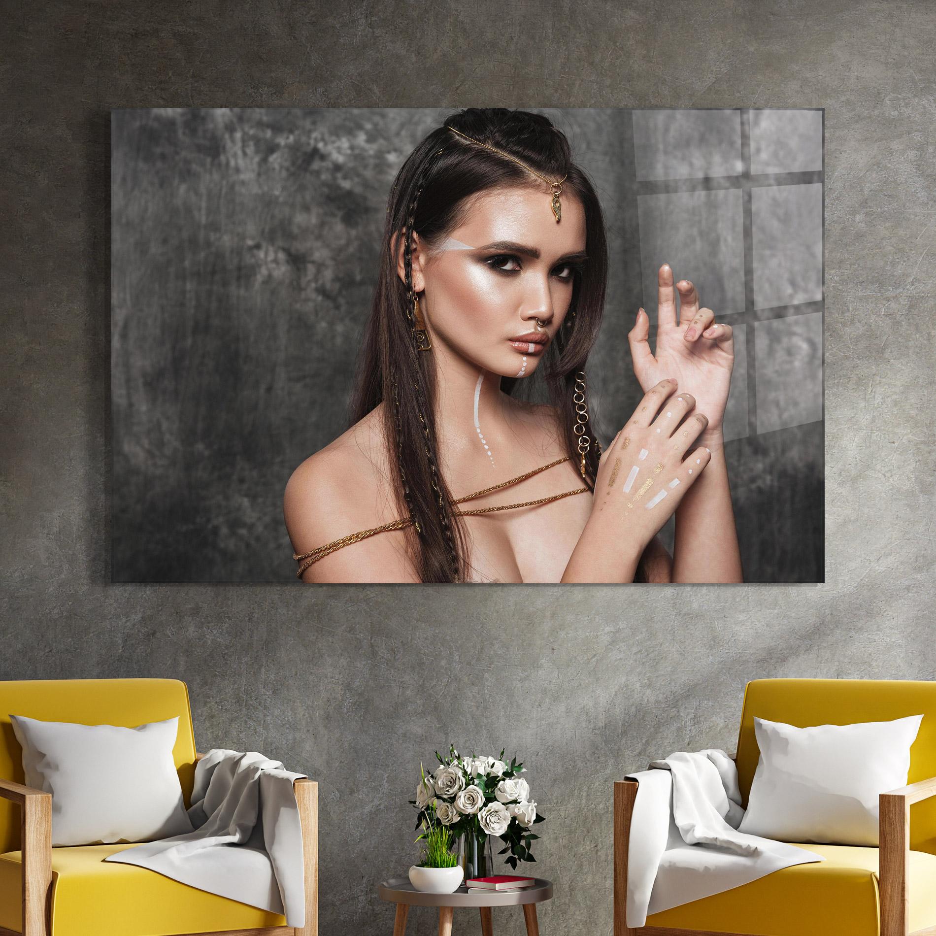 Üvegkép Gold Hair Accessory mockup 4