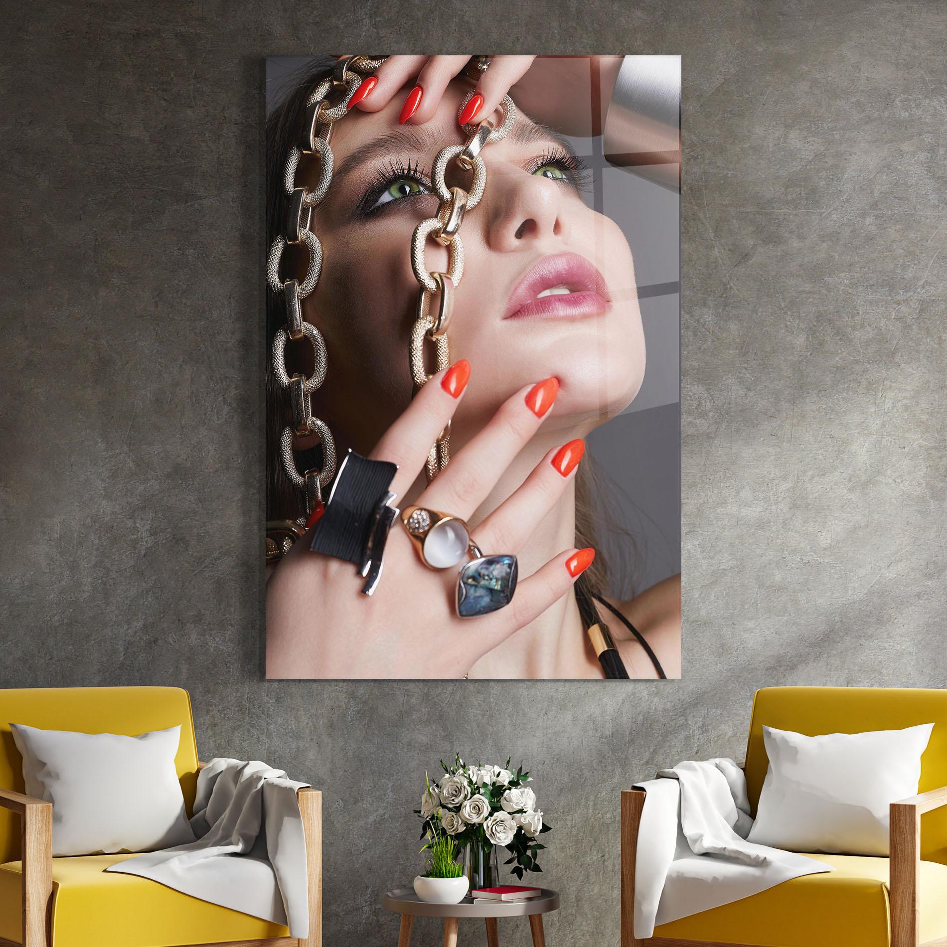 Üvegkép Big Chain Woman mockup 4